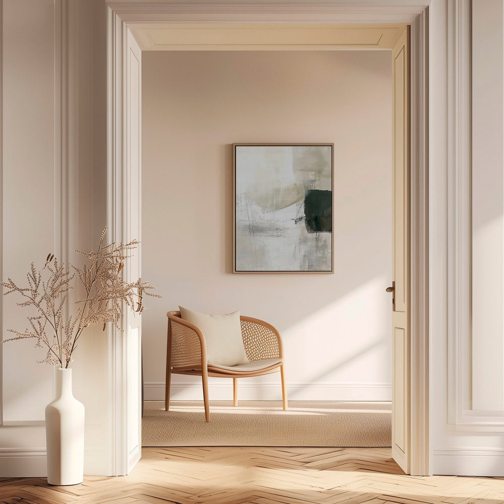 Abstrakt minimalistisk billede med grønt blok – Canvas2