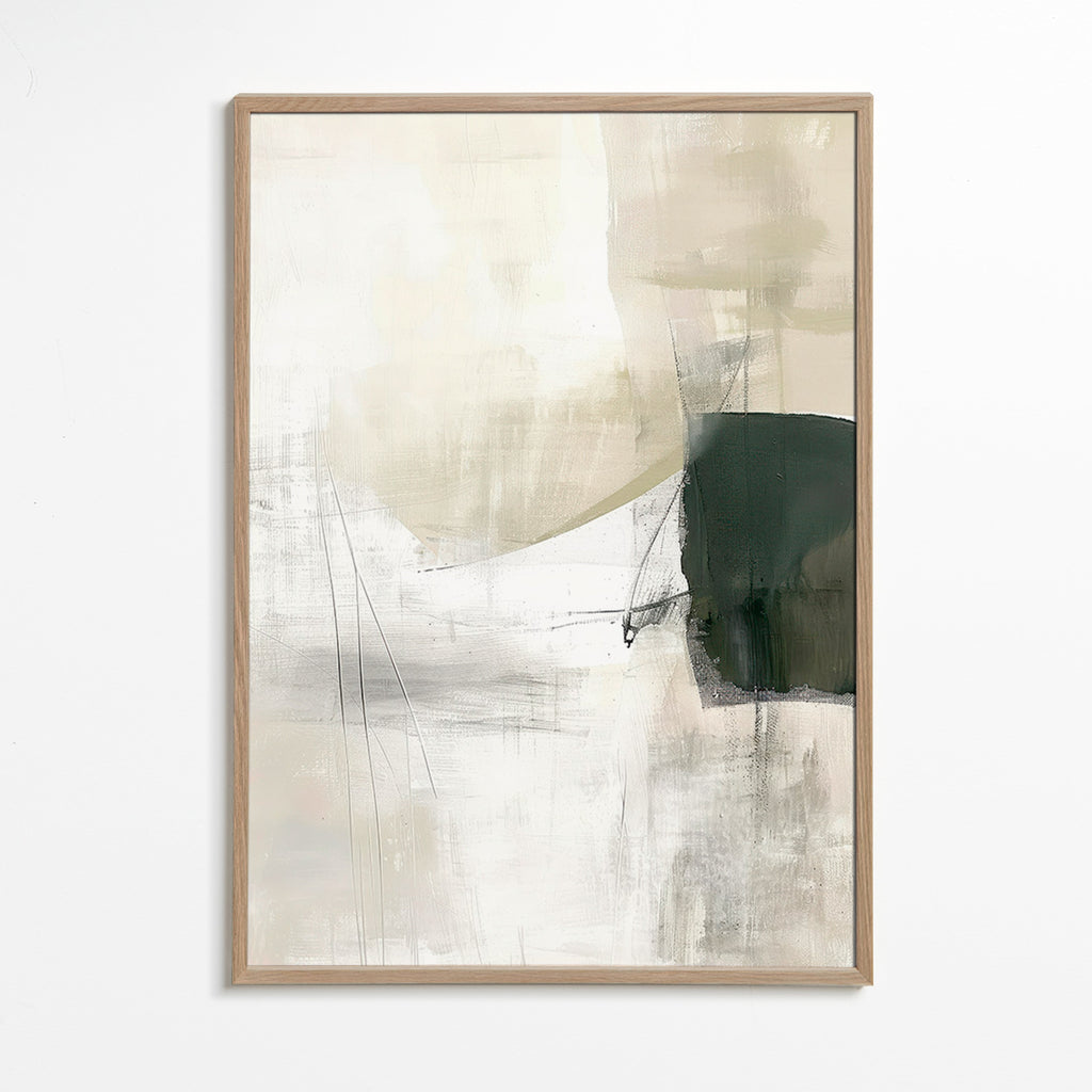 Abstrakt minimalistisk billede med grønt blok – Oak Frame