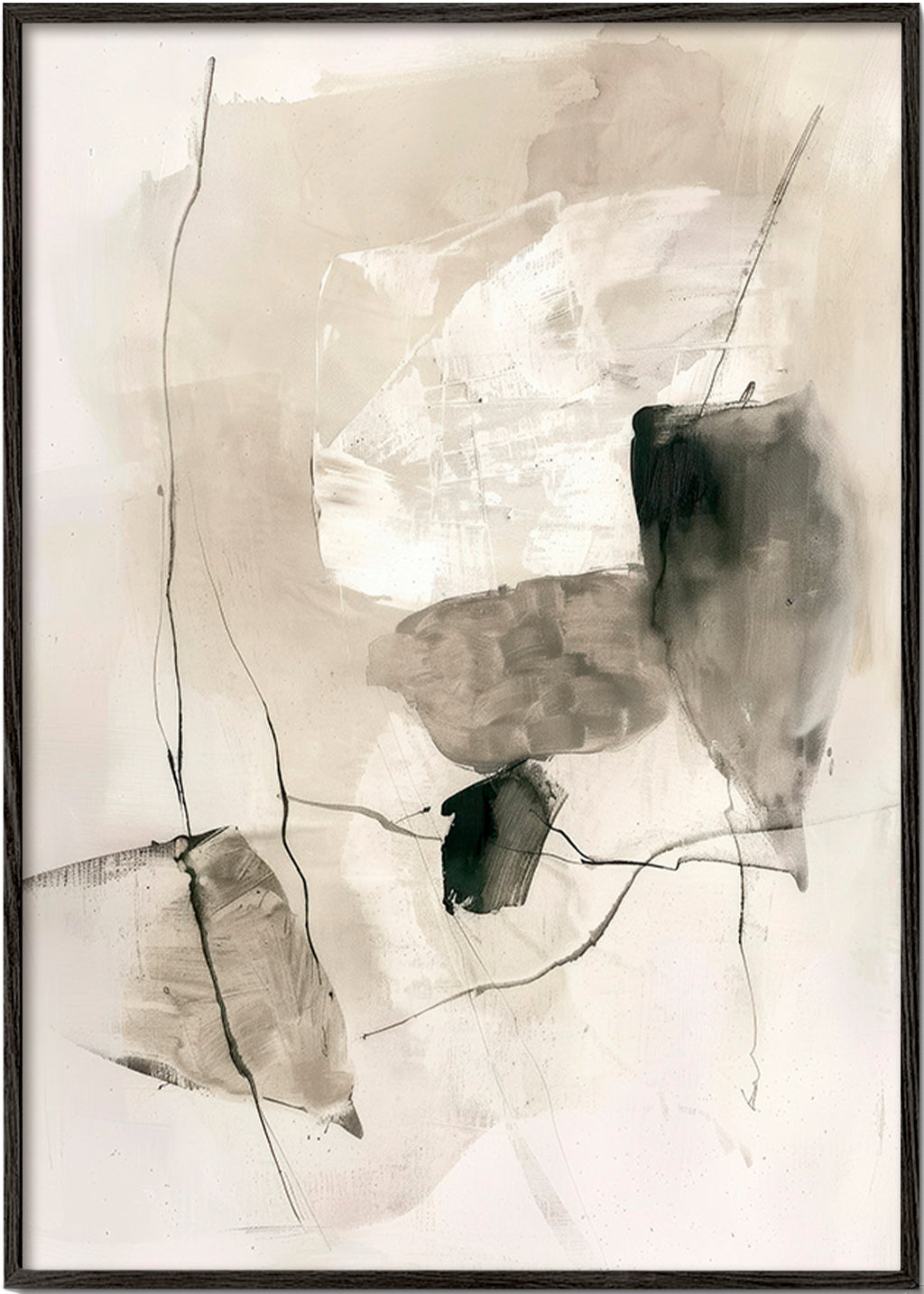 Abstrakt med blækvaske – Black Frame