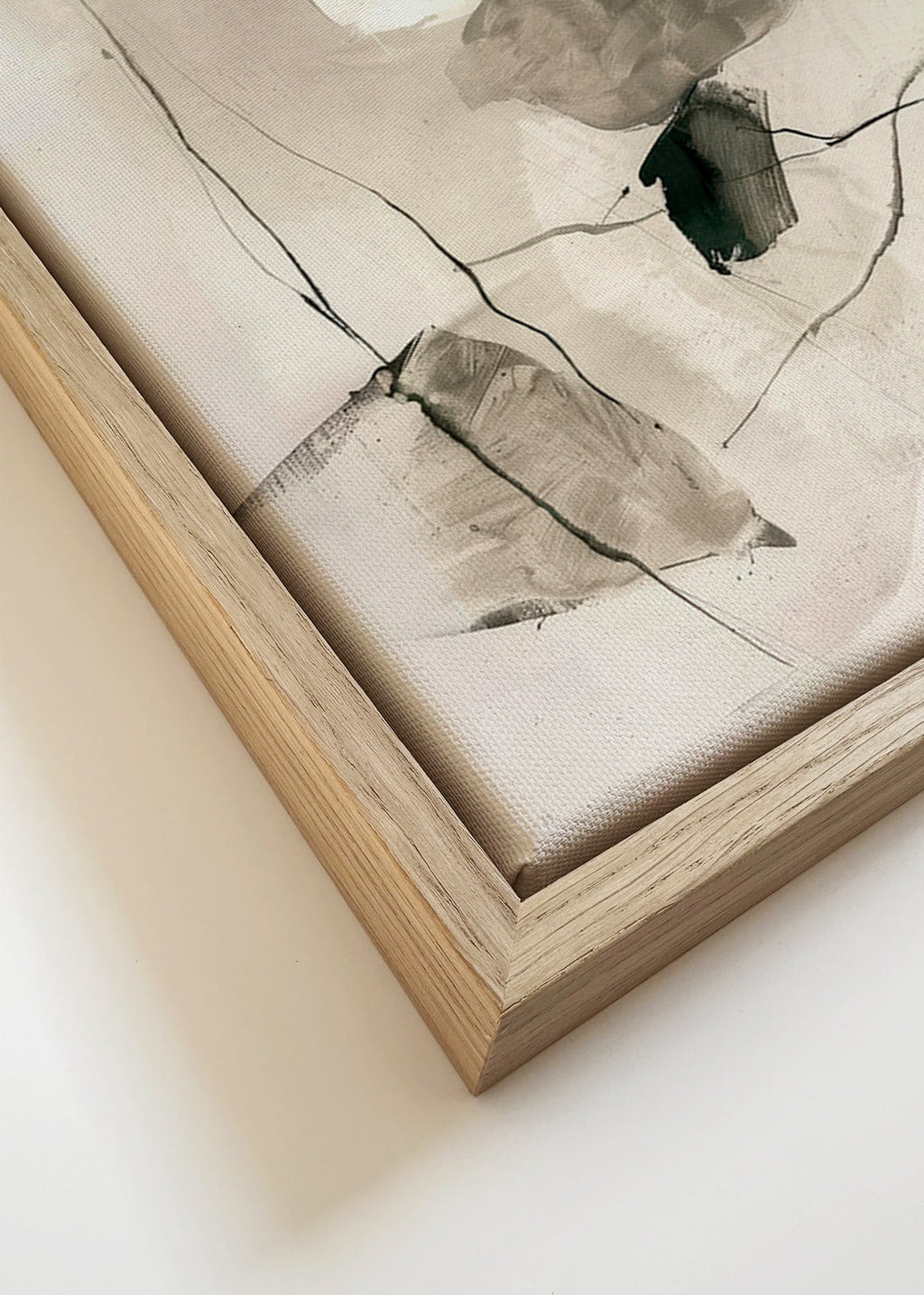 Abstrakt med blækvaske – Canvas detail