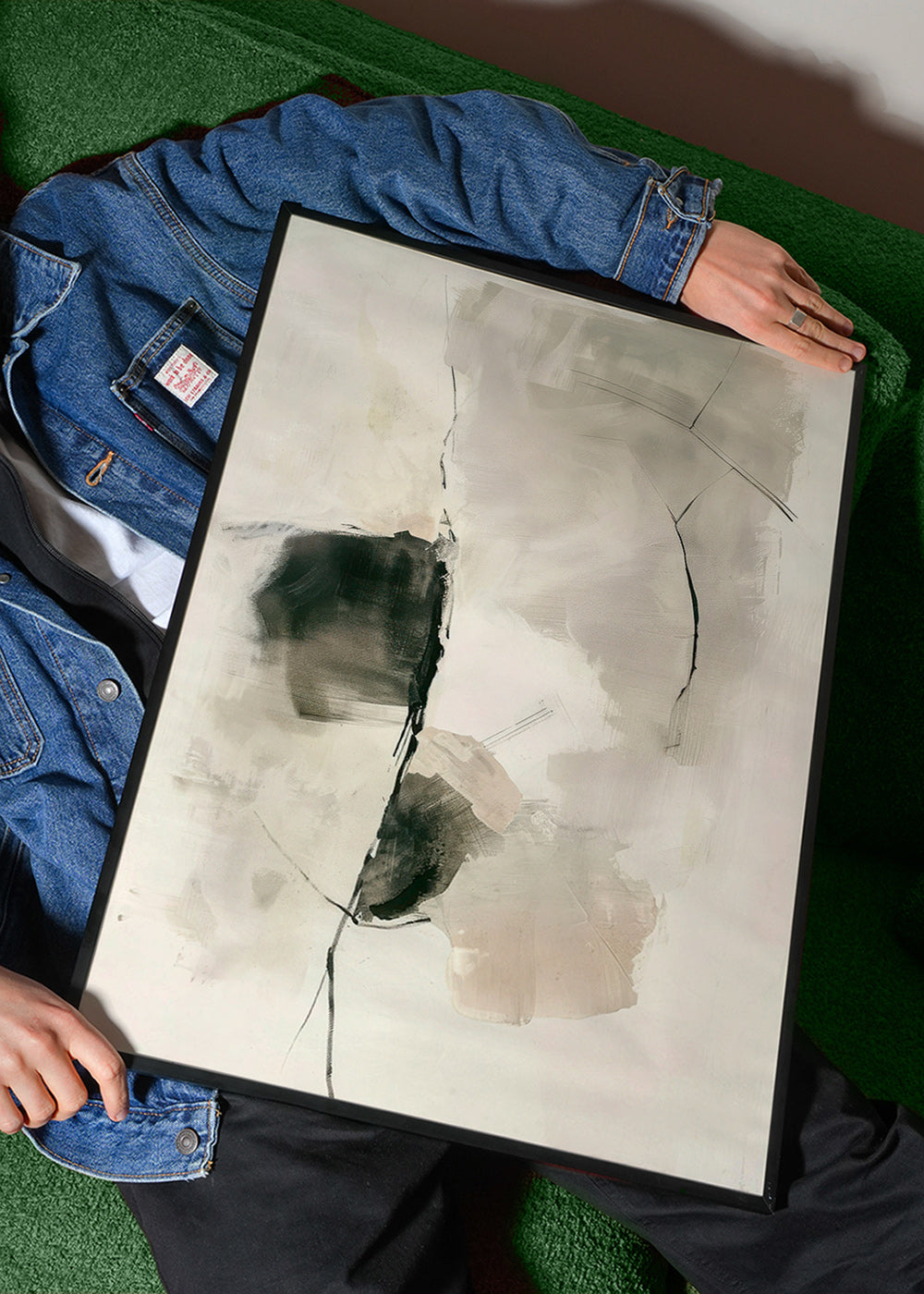 Abstrakt billede med neutrale penselstrøg – Product3