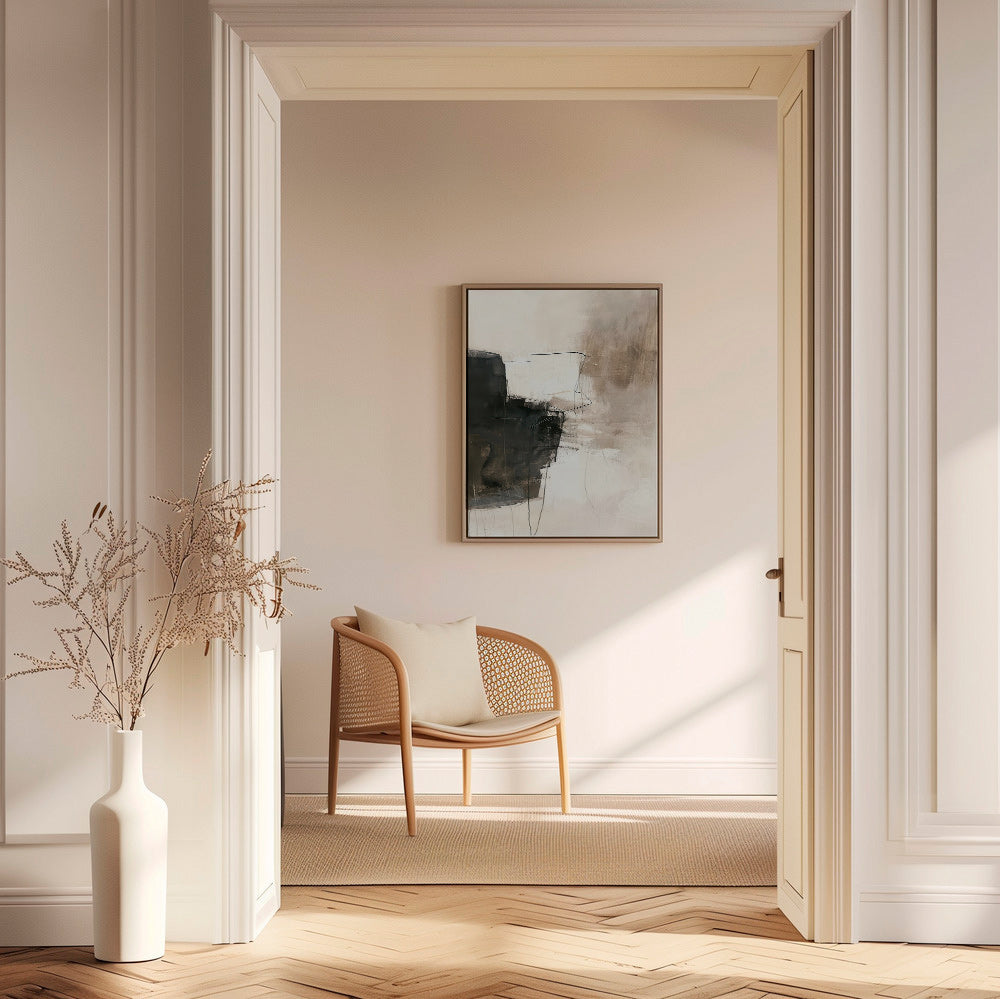 Abstrakt kunst med mørk blok – Canvas1