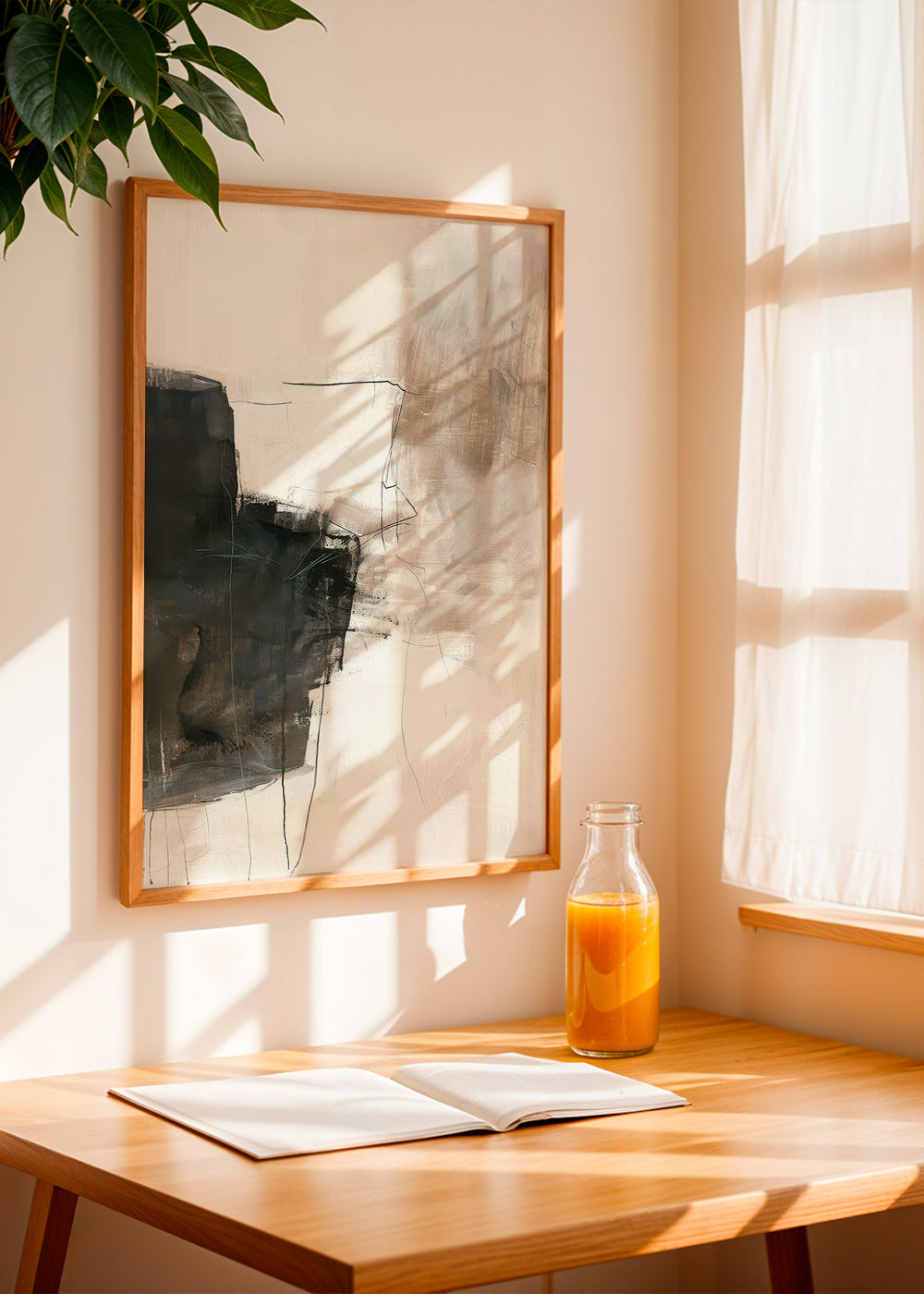 Abstrakt kunst med mørk blok – Product3