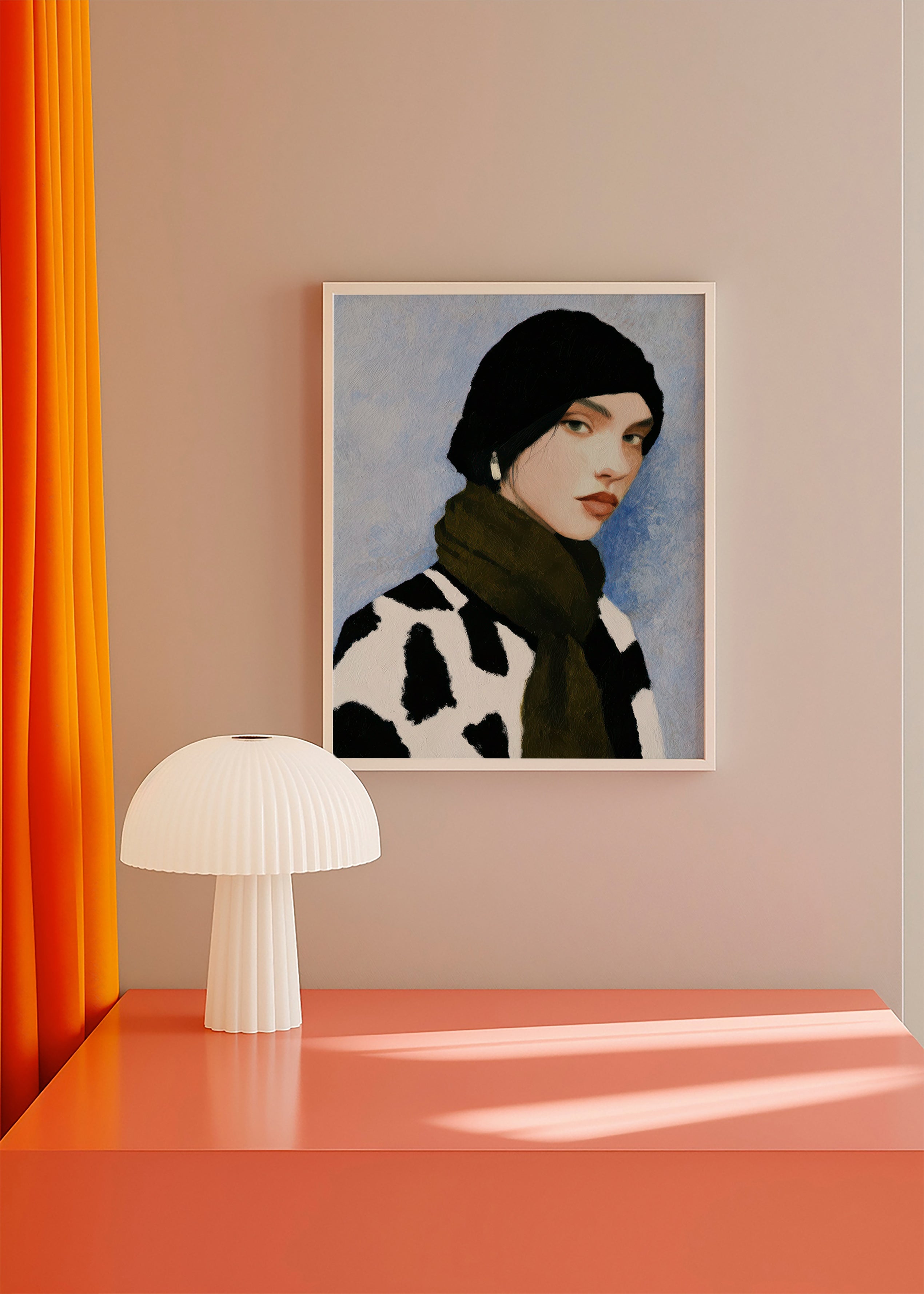 Illustration portræt med ko-mønster – Product3