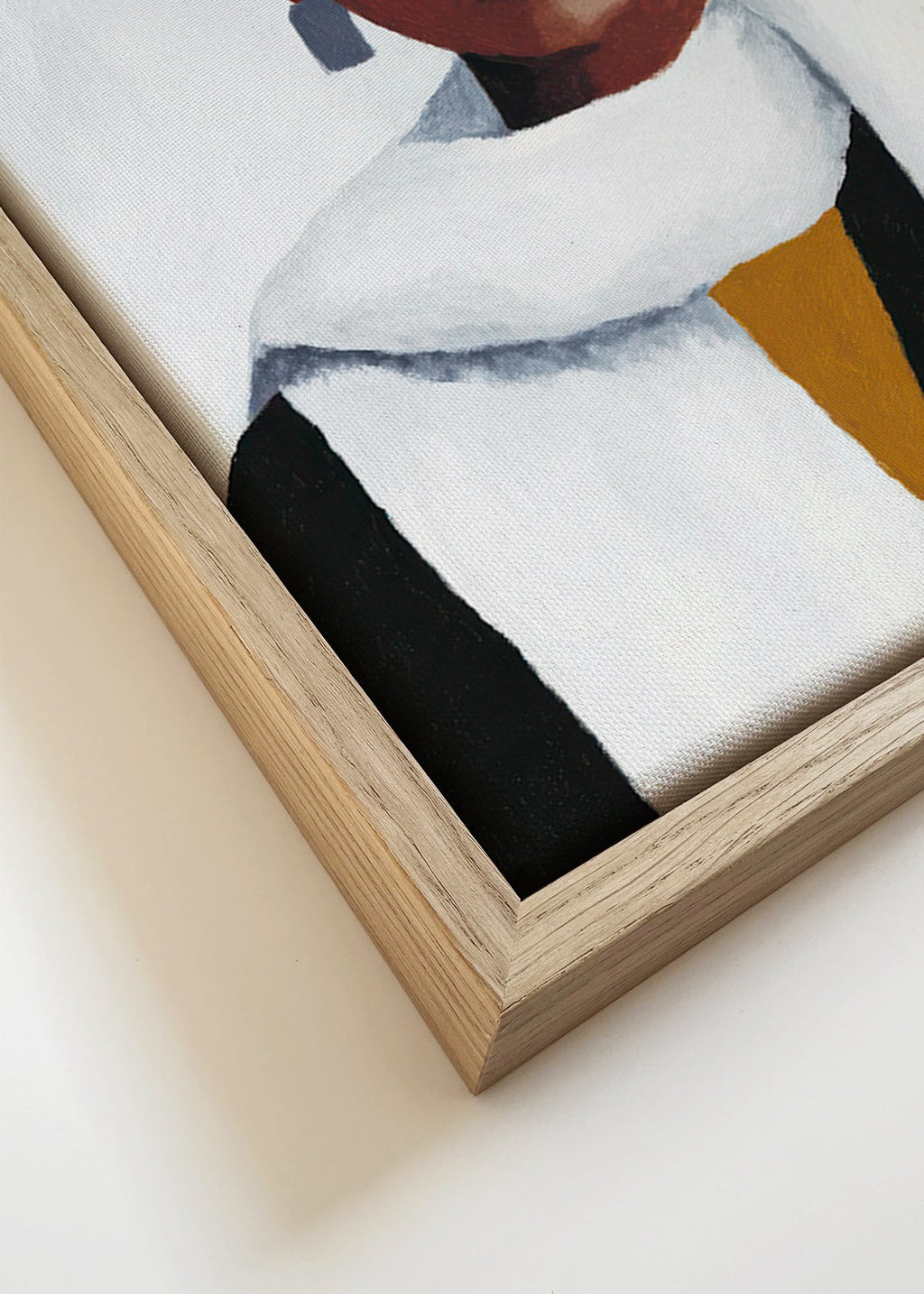 Illustration portræt af kvinde med hvidt tørklæde – Canvas detail
