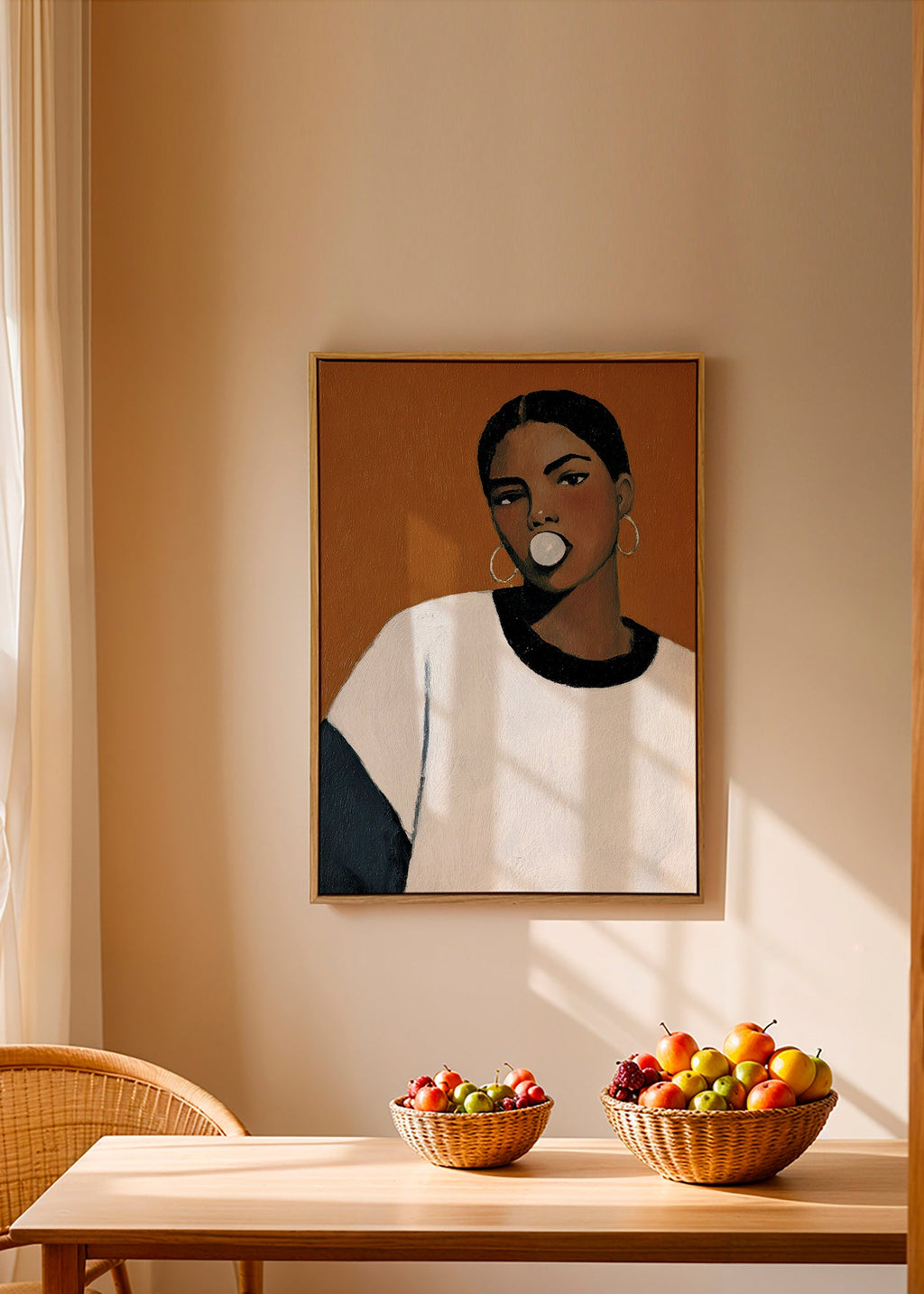 Illustration portræt med tyggegummibel – Canvas1