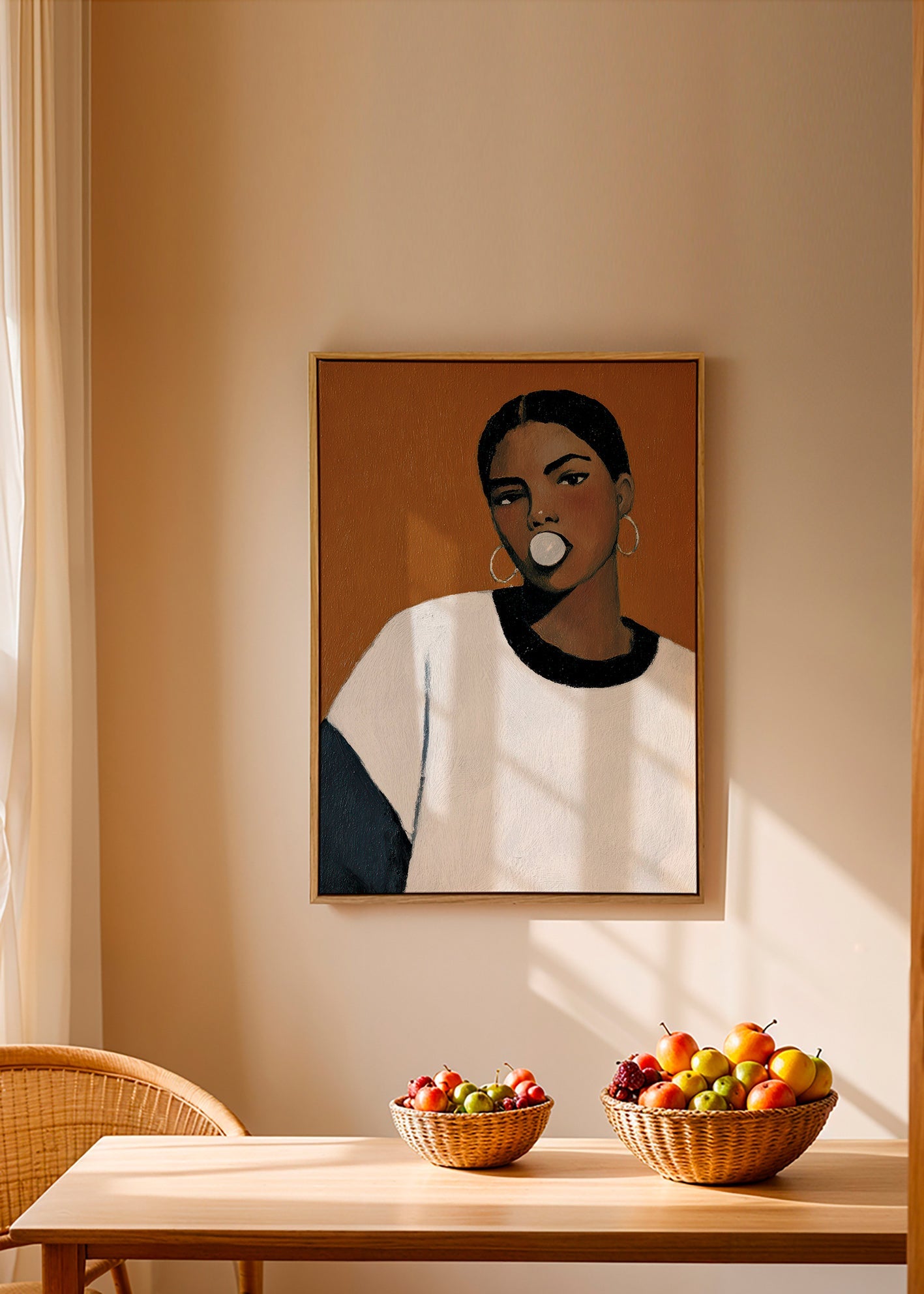 Illustration portræt med tyggegummibel – Canvas1