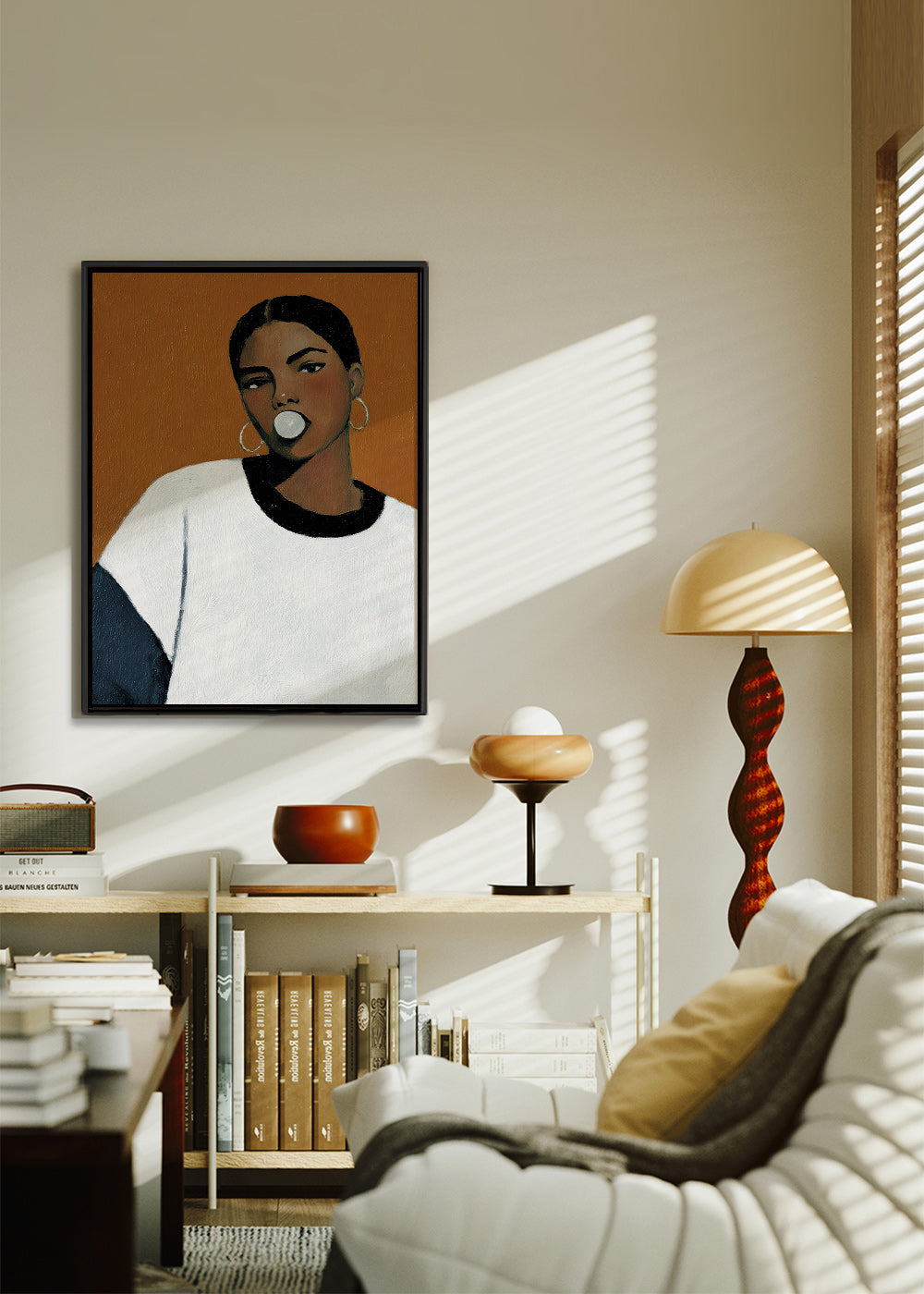 Illustration portræt med tyggegummibel – Canvas2