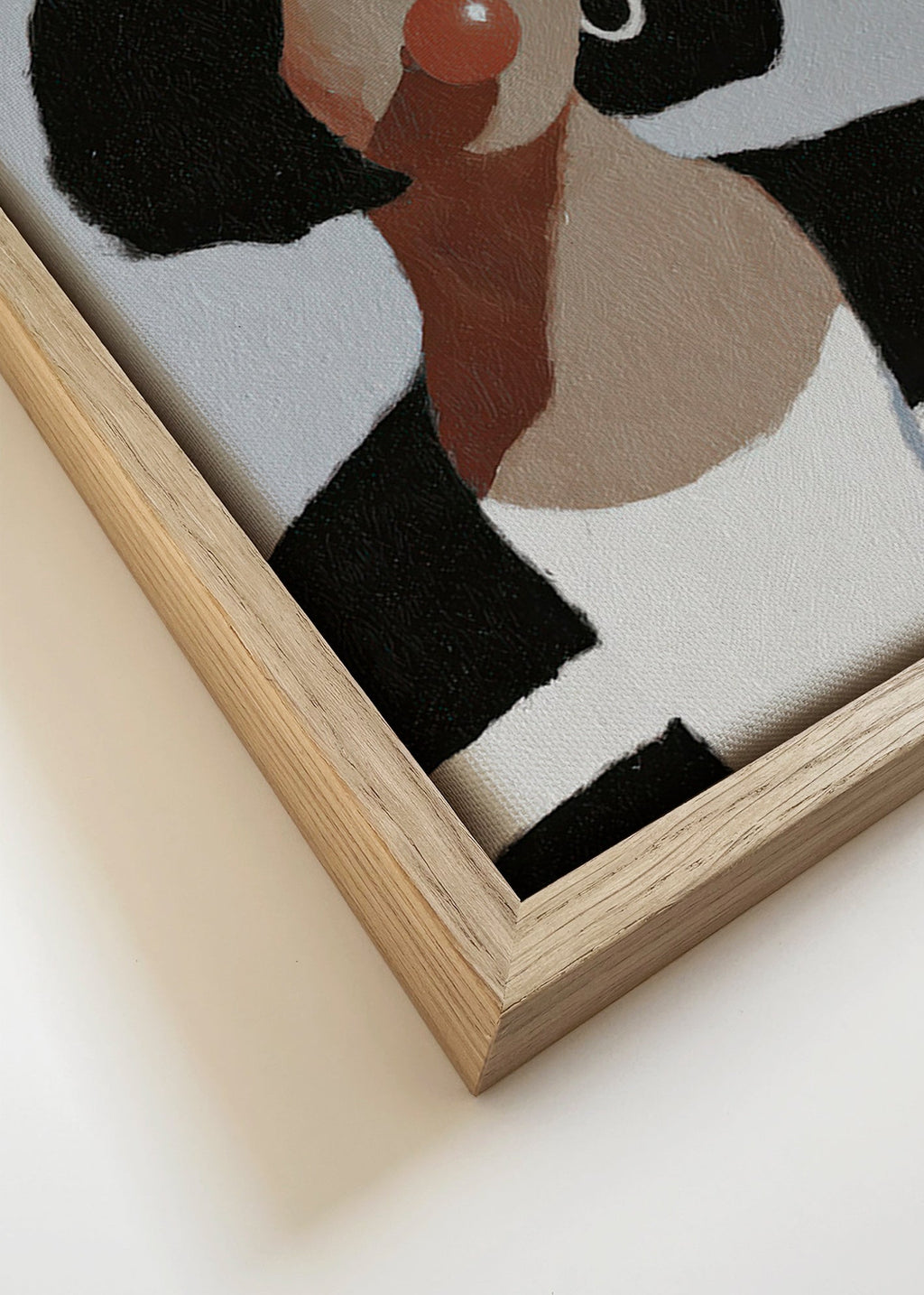 Illustration portræt med tyggegummibold – Canvas detail