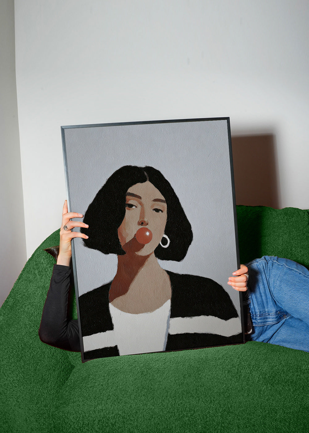 Illustration portræt med tyggegummibold – Product2