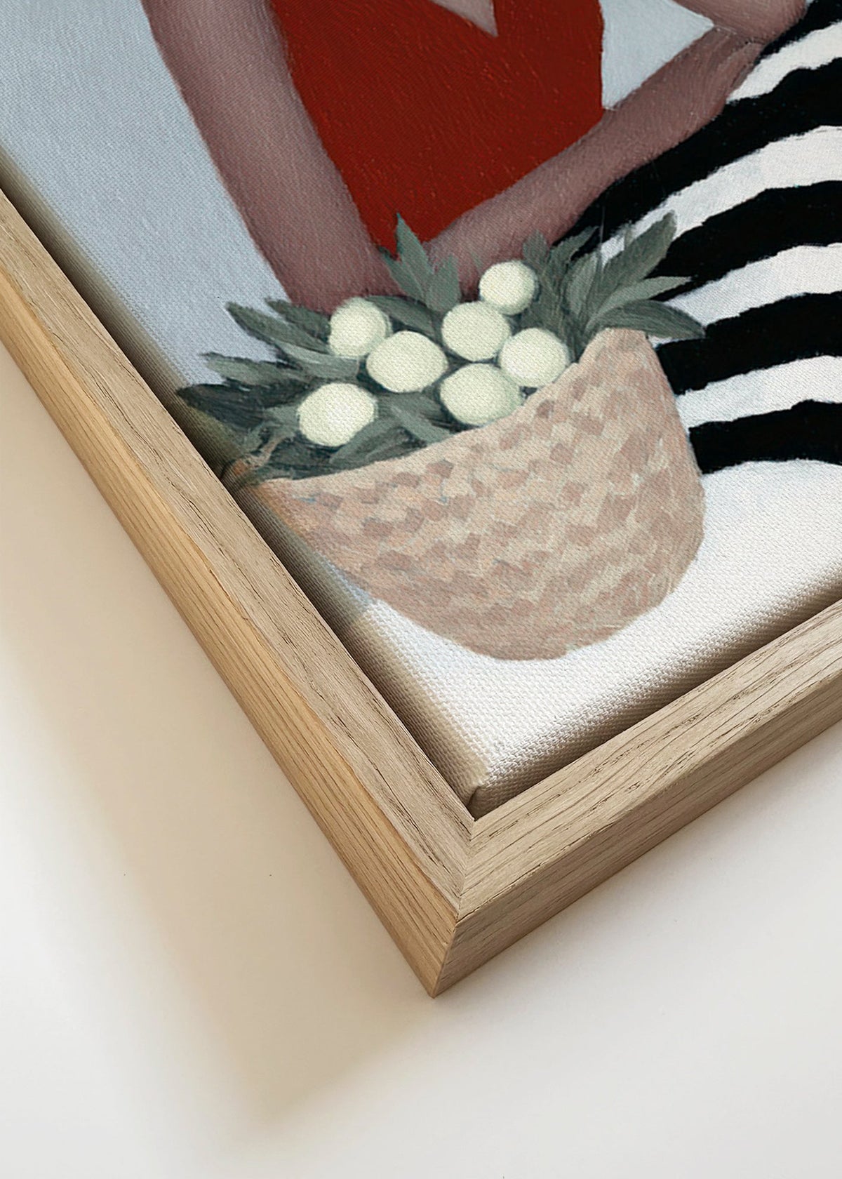 Illustration af kvinde i rød kjole – Canvas detail