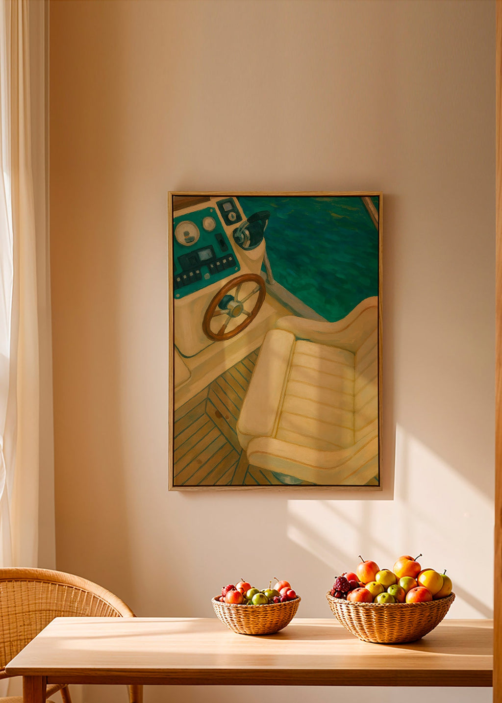 Landskabskunst med rat og turkis hav – Canvas2
