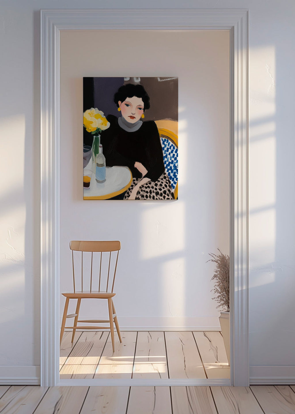 Køkkenkunst: portræt på café – Canvas