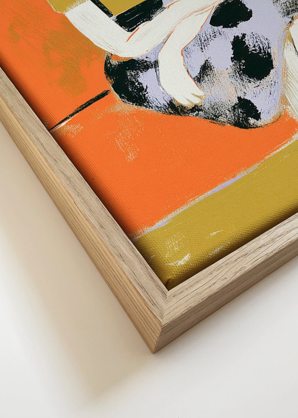 Illustration af kvinde på orange sofa – Canvas detail