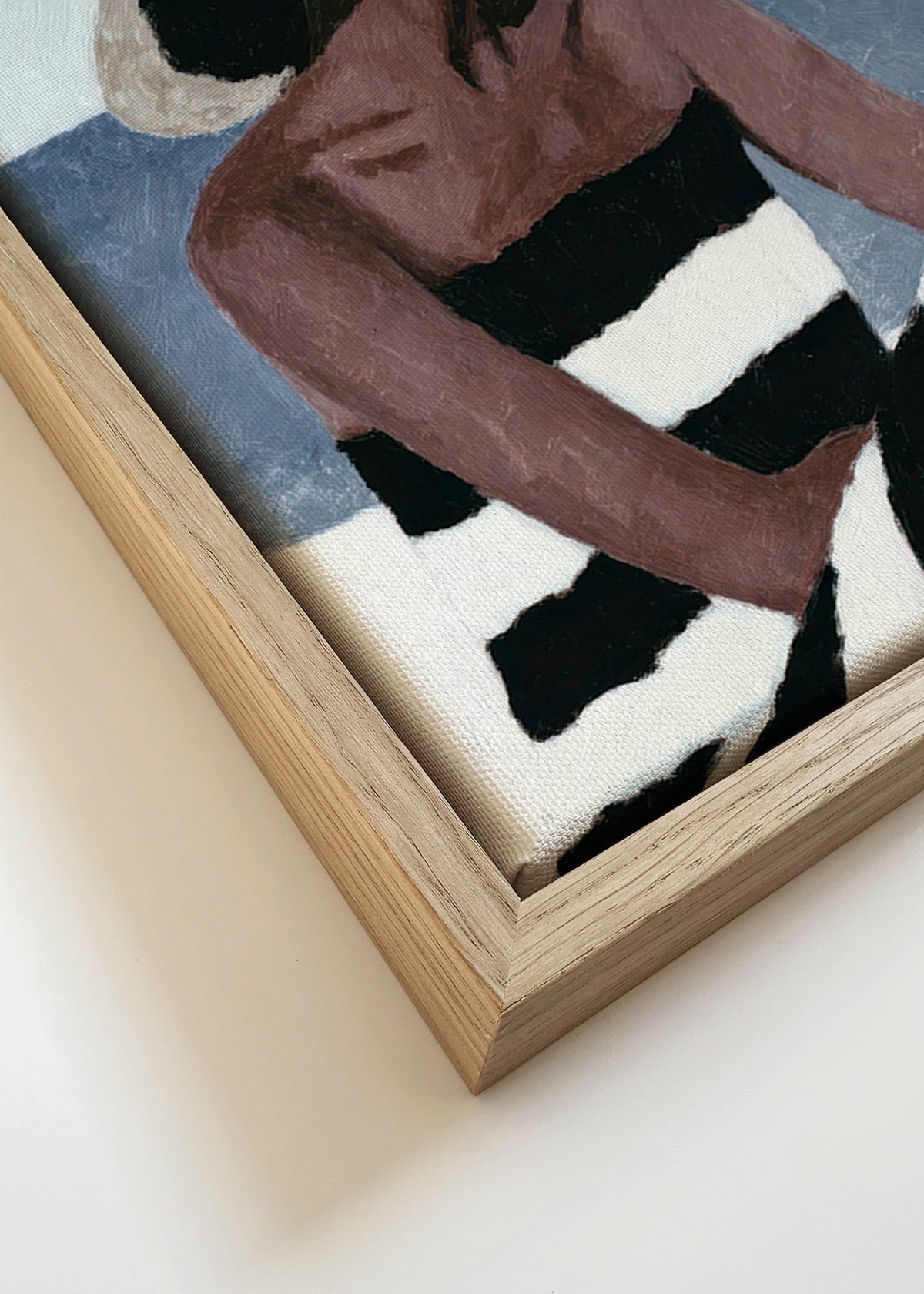 Landskabskunst med kvinde i hat – Canvas detail