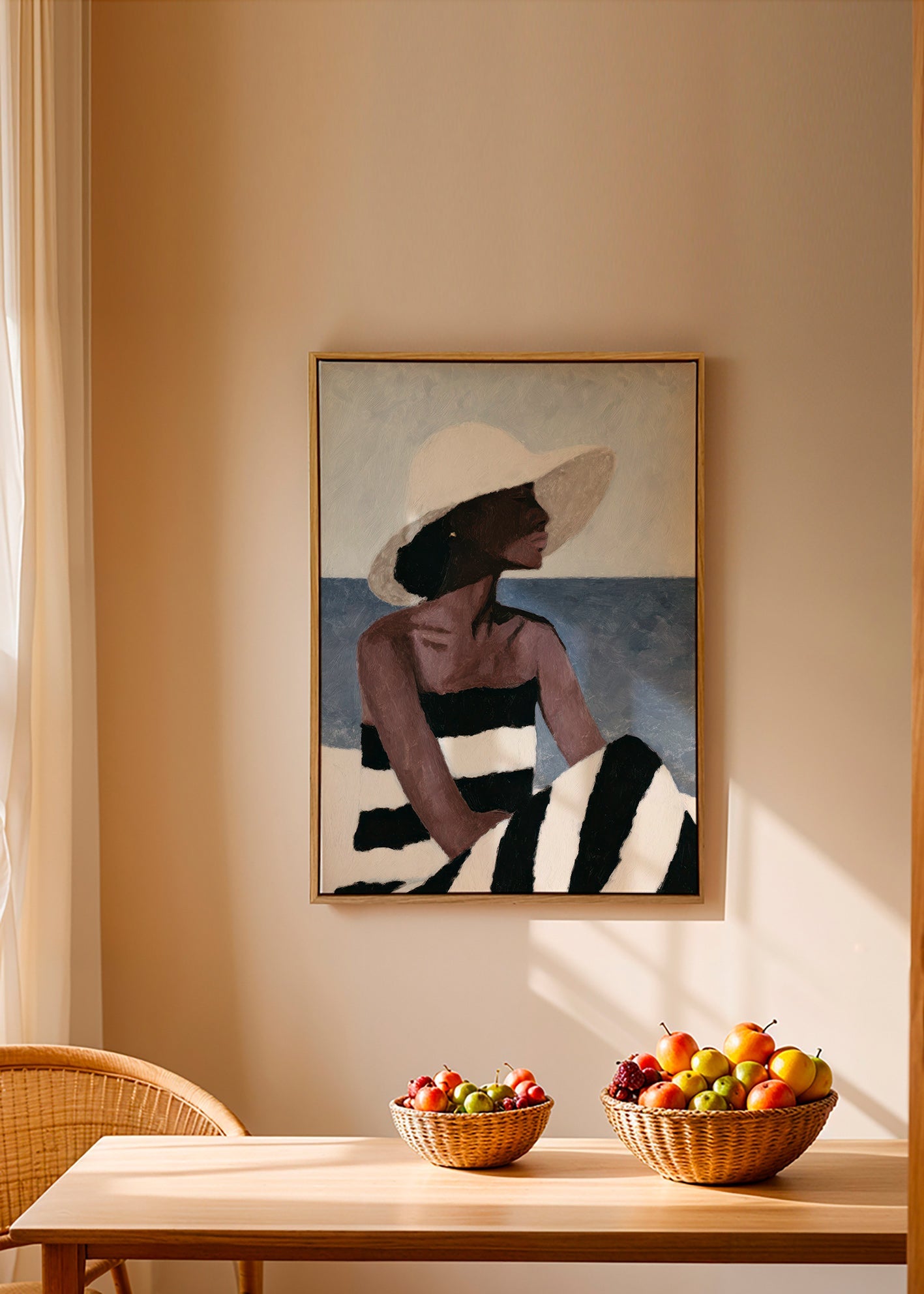 Landskabskunst med kvinde i hat – Canvas2