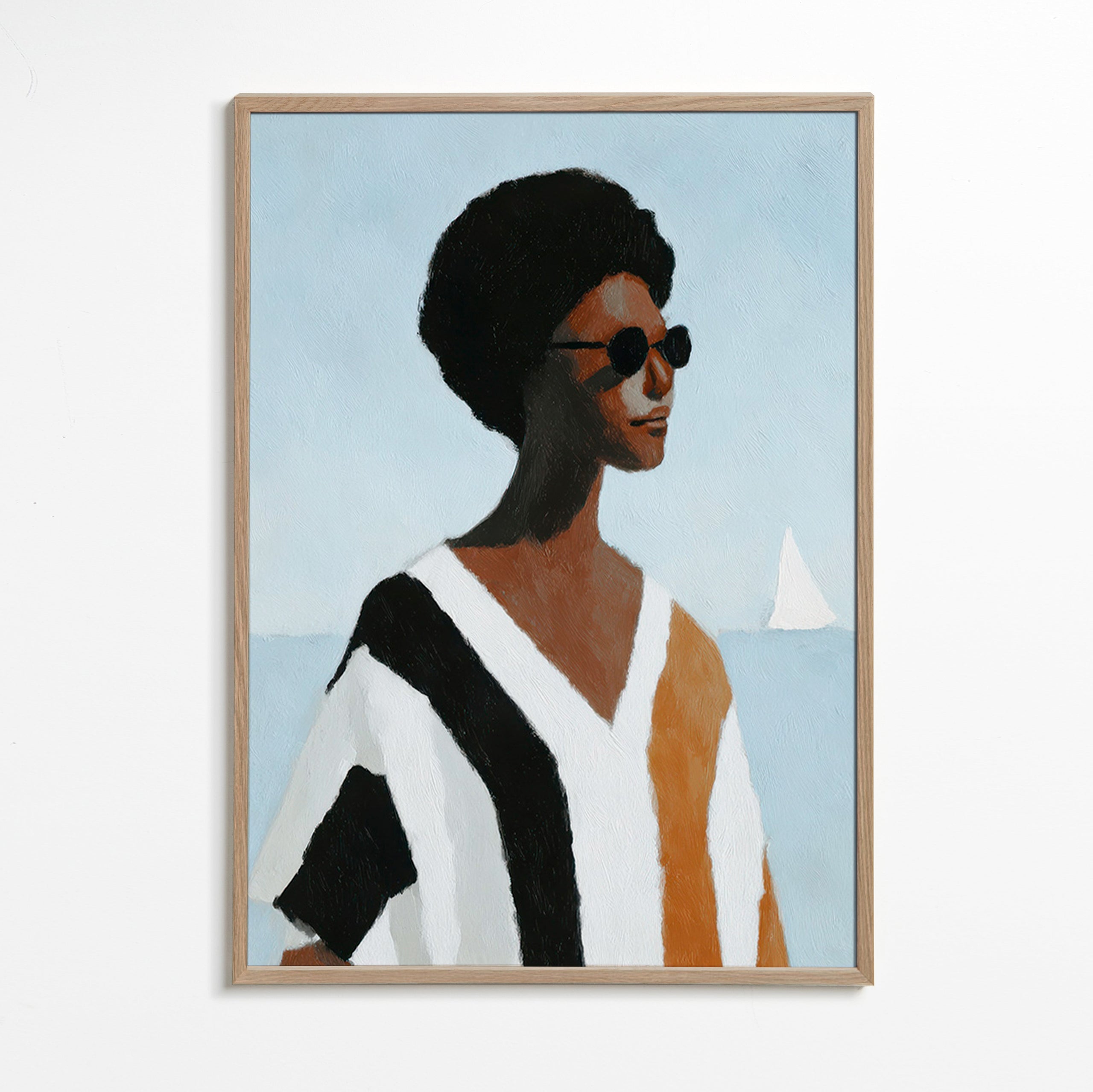 Illustration: figur ved sejlbåd – Oak Frame