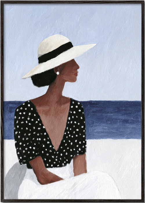 Illustration kvinde med hat – Black Frame