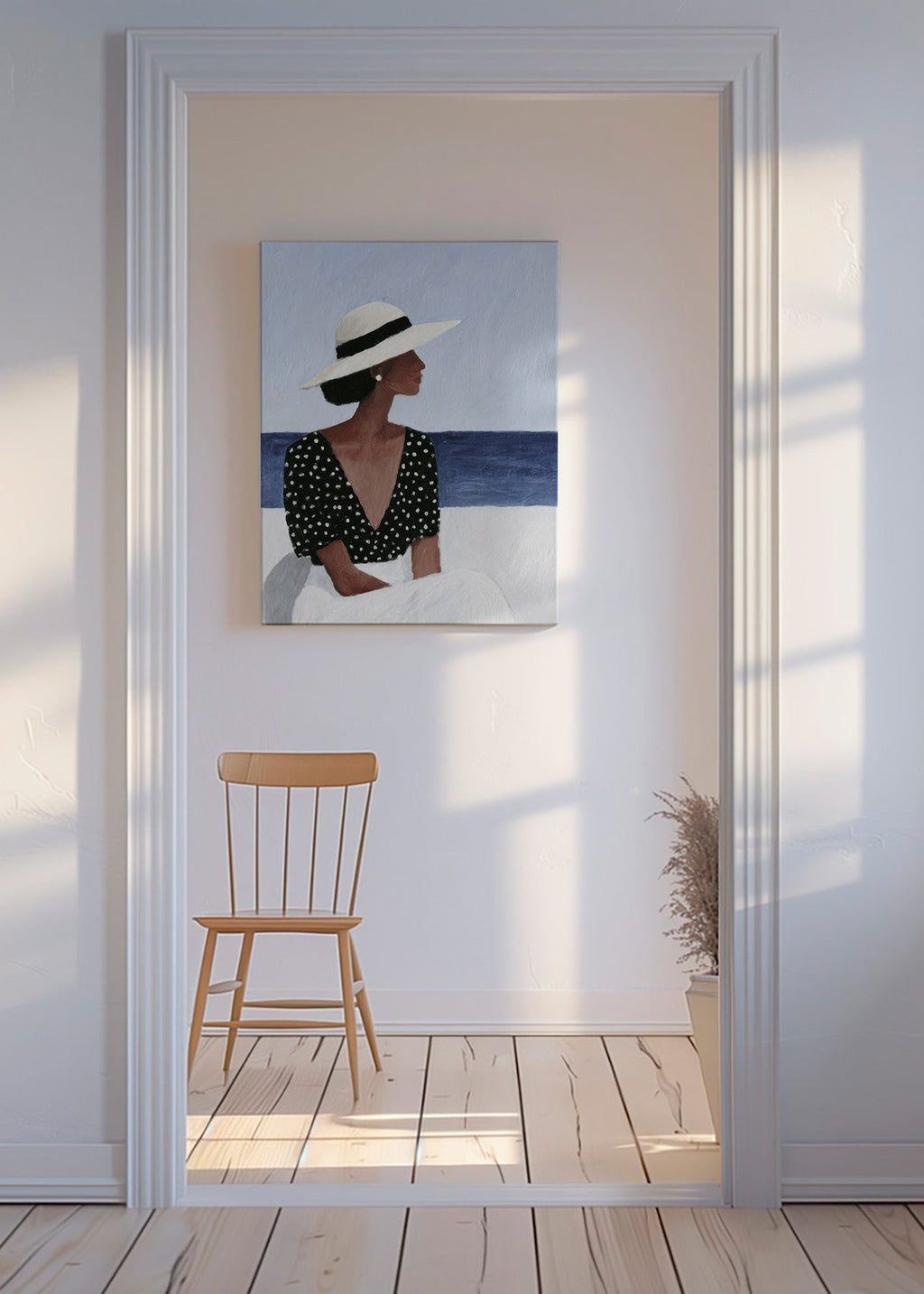 Illustration kvinde med hat – Canvas