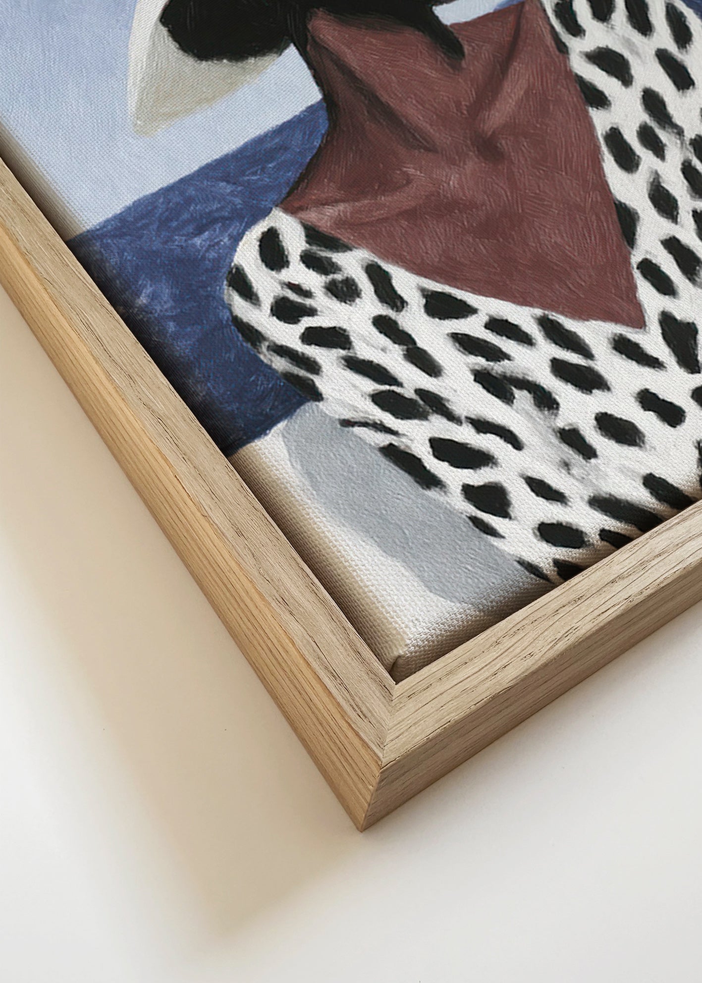 Illustration af kvinde med hat ved havet – Canvas detail