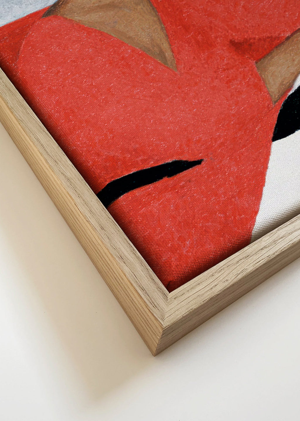 Illustration af kvinde i rød kjole med tropisk blad – Canvas detail