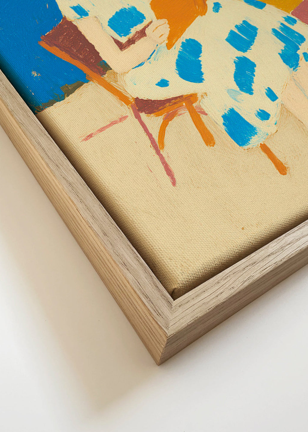 Illustration af læser ved havet – Canvas detail