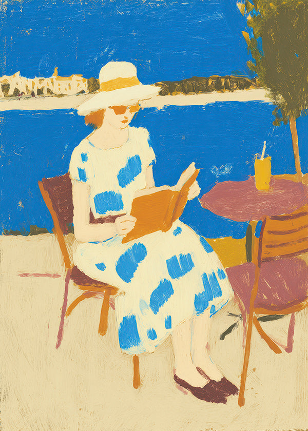 Illustration af læser ved havet