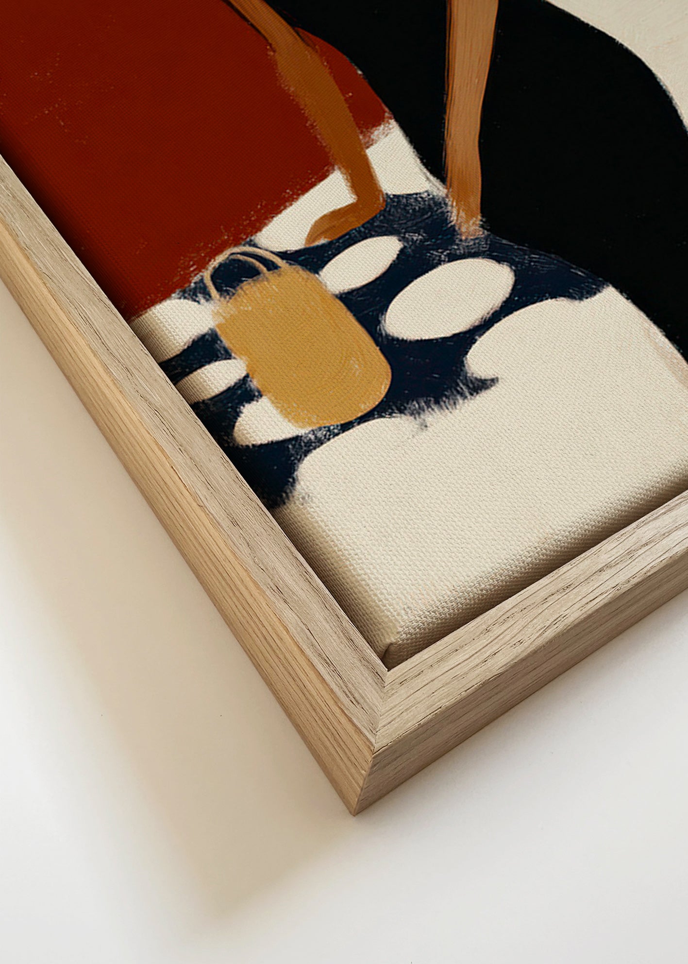 Elegant illustration af figur i sort kjole – Canvas detail