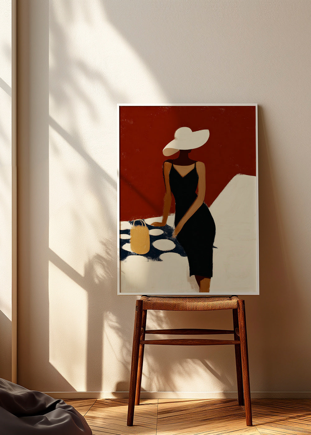 Elegant illustration af figur i sort kjole – Product1