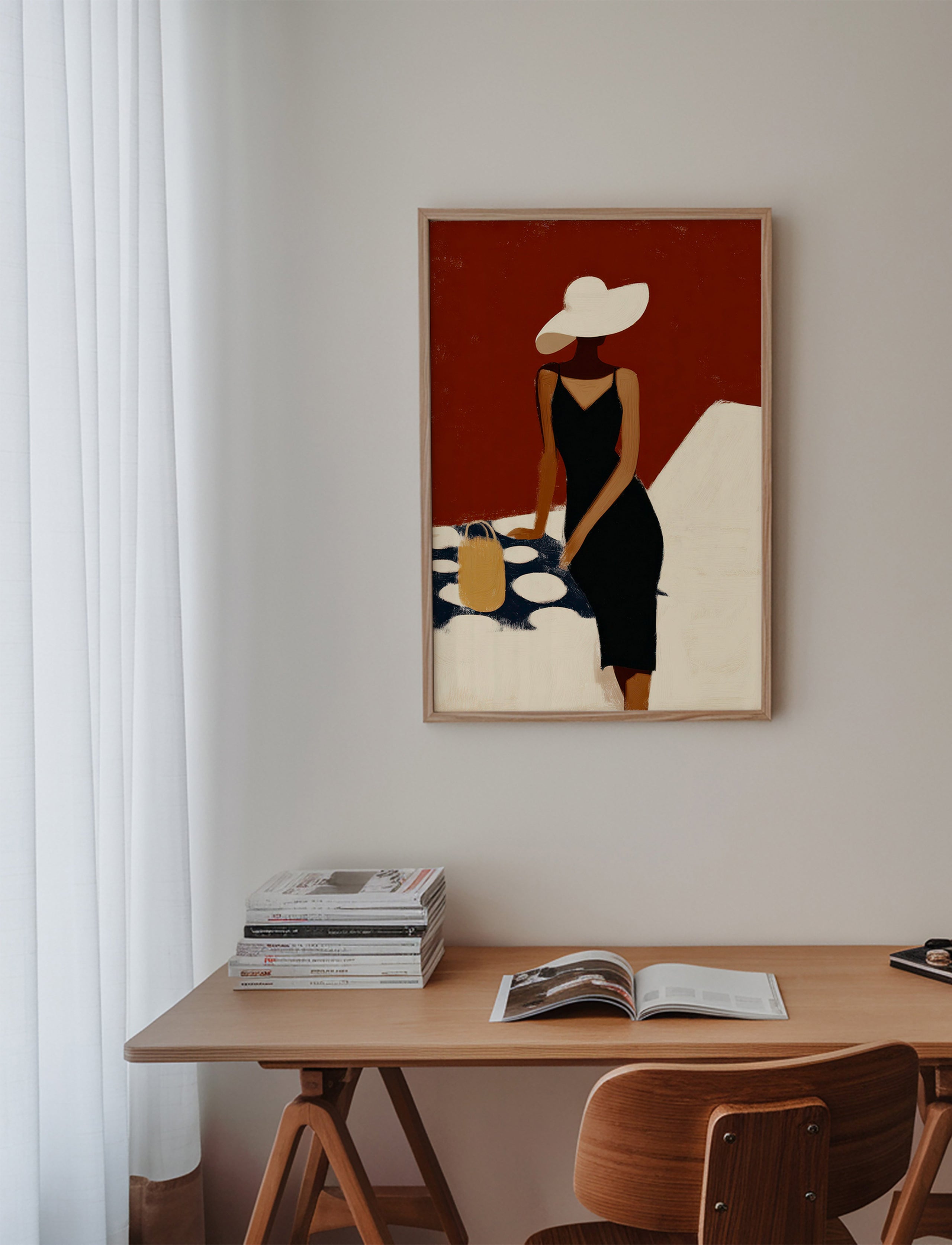 Elegant illustration af figur i sort kjole – Product3