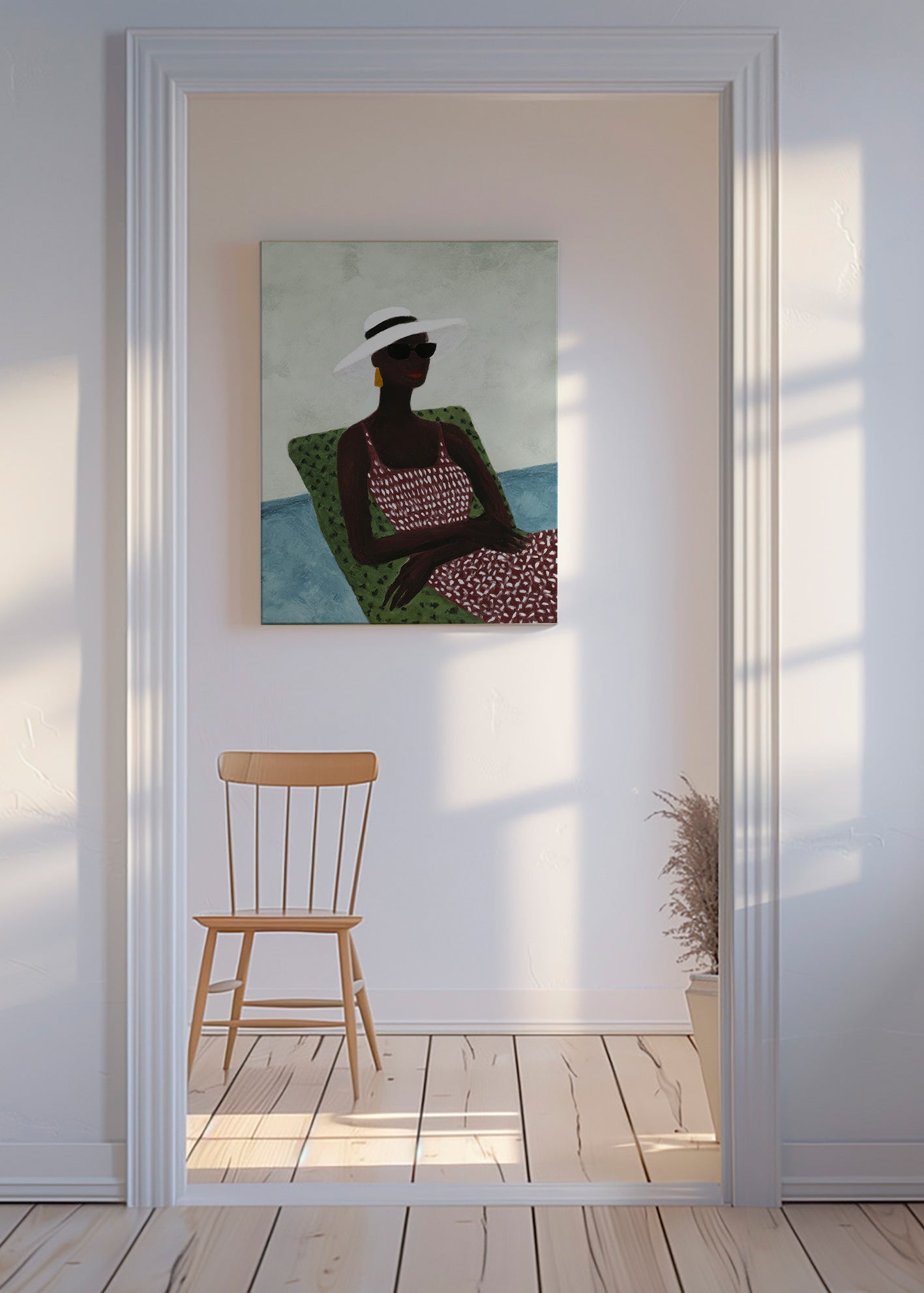 Elegant illustration af liggende figur – Canvas