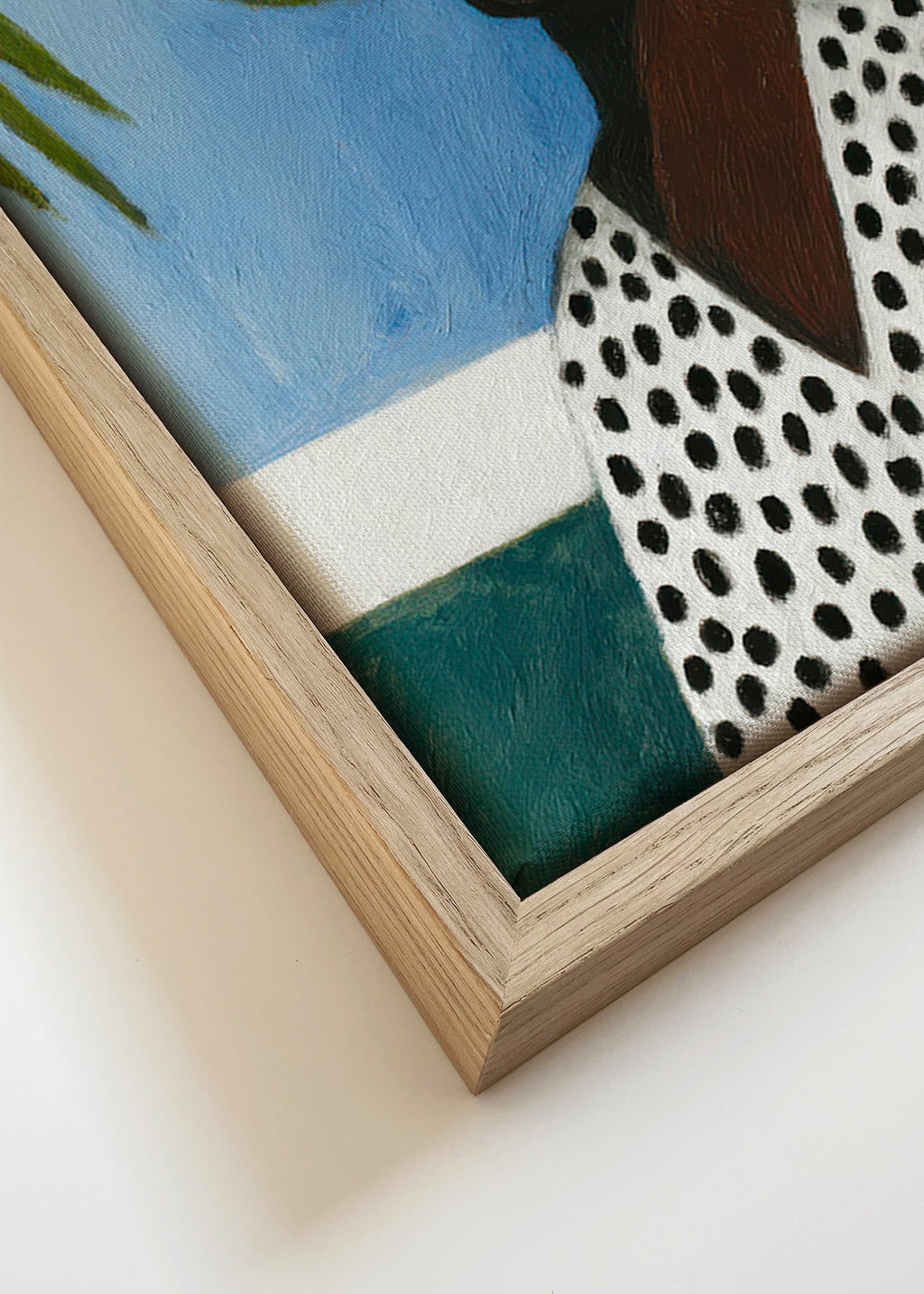 Botanisk plakat med portræt og palme – Canvas detail