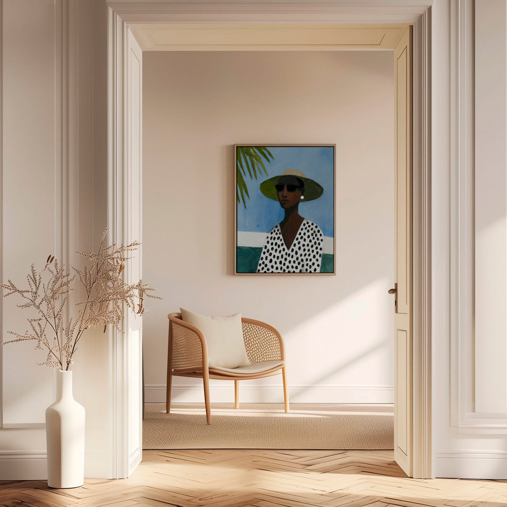Botanisk plakat med portræt og palme – Canvas1
