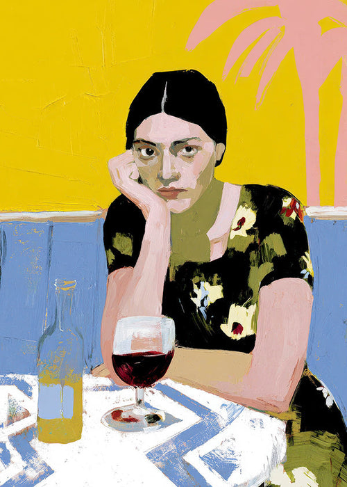 Køkkenkunst: kvinde med cocktail ved bordet