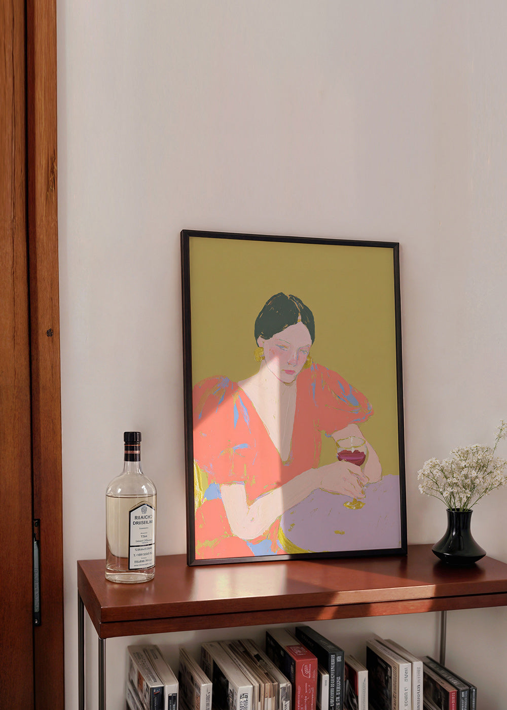 Køkkenkunst: kvinde med glas i pastelfarver – Product2