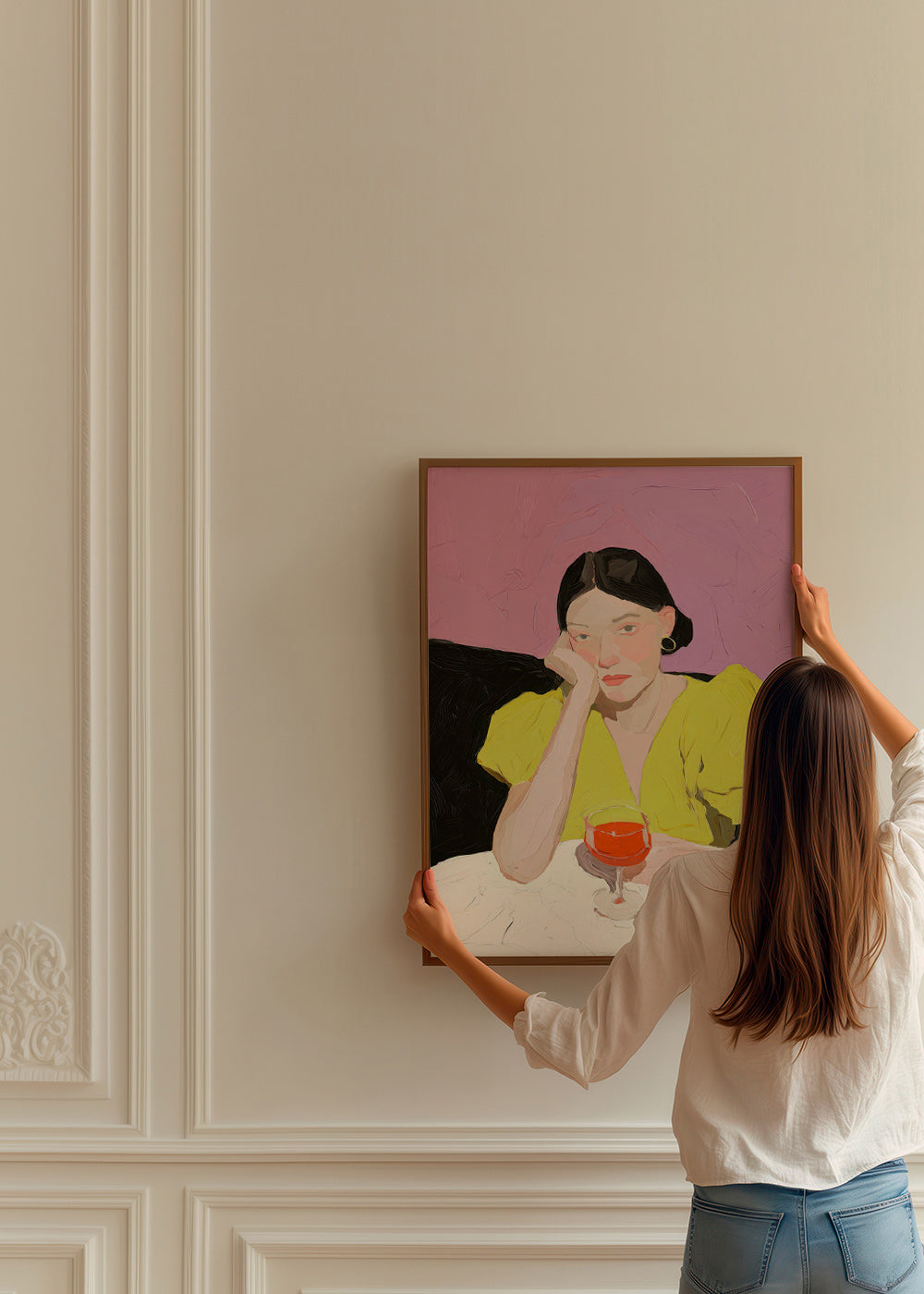 Illustration portræt kvinde med glas – Product1