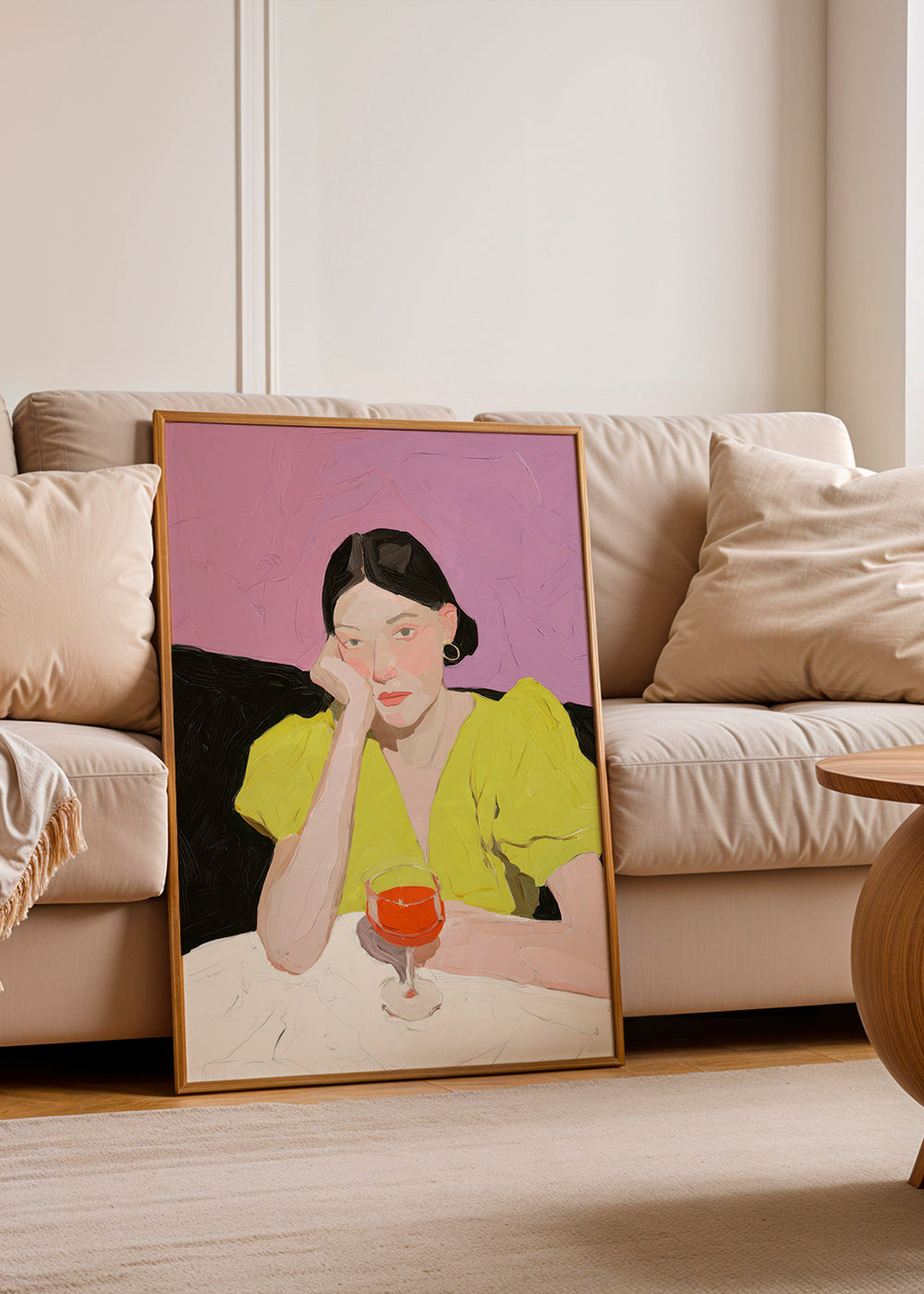 Illustration portræt kvinde med glas – Product3