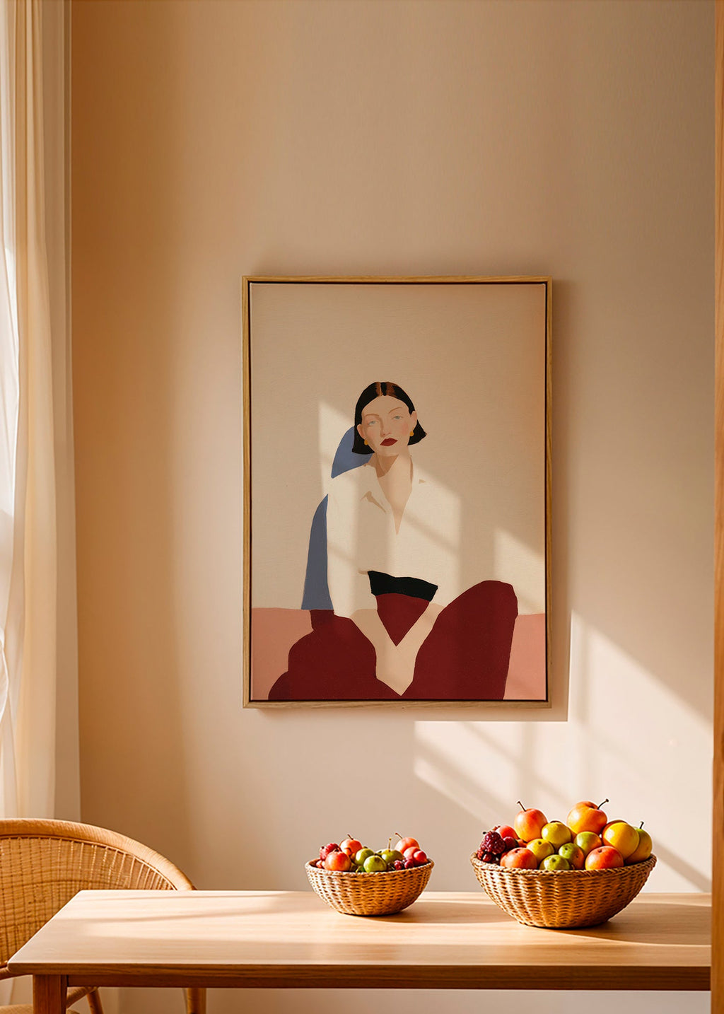 Minimalistisk siddende figur, rolig gestus – Canvas2