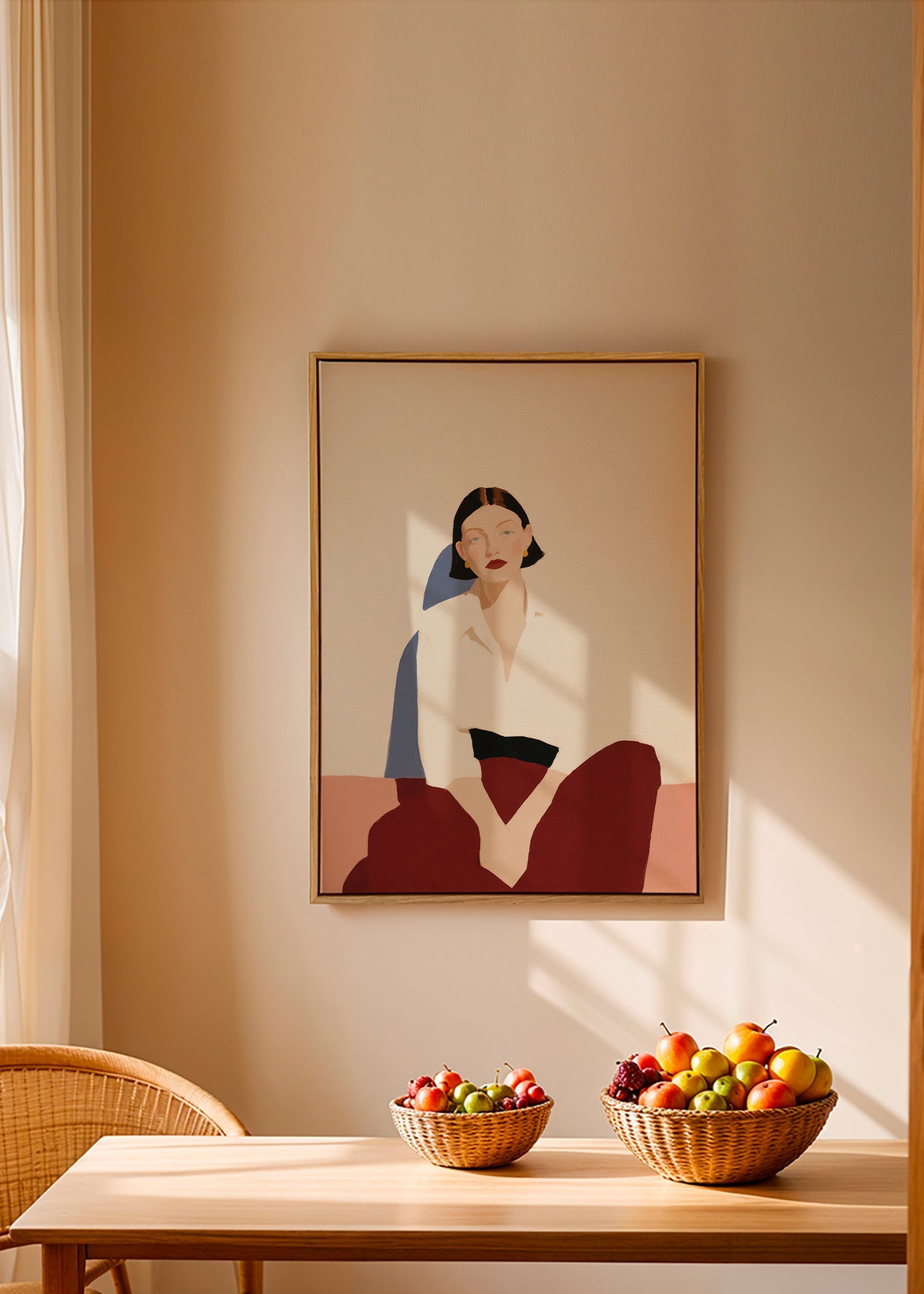 Minimalistisk siddende figur, rolig gestus – Canvas2