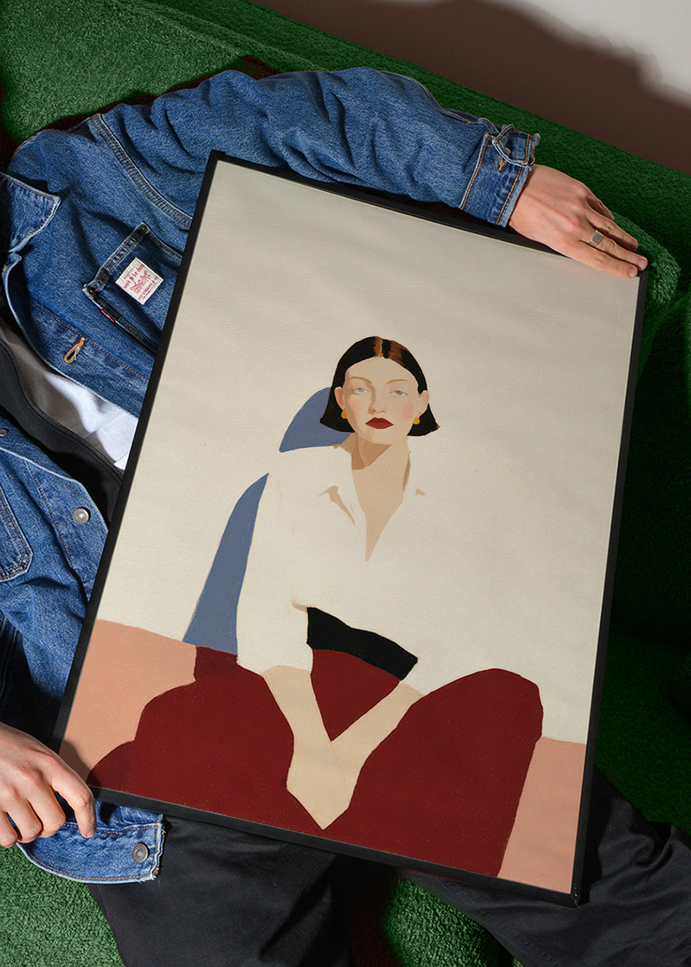 Minimalistisk siddende figur, rolig gestus – Product1