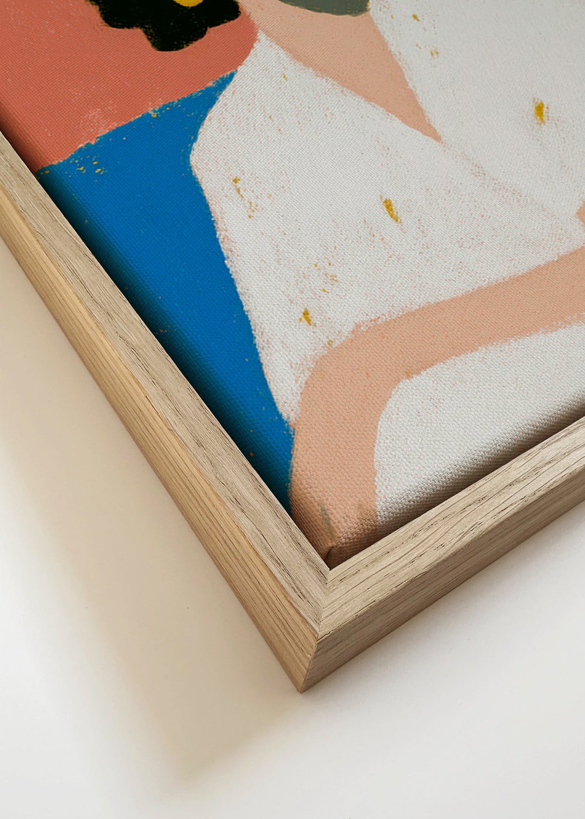 Illustration af kvinde med hvide briller – Canvas detail