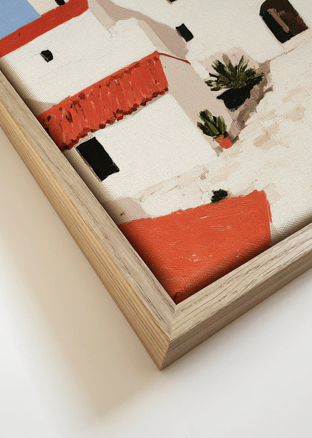 Middelhavslandskab med røde tage – Canvas detail