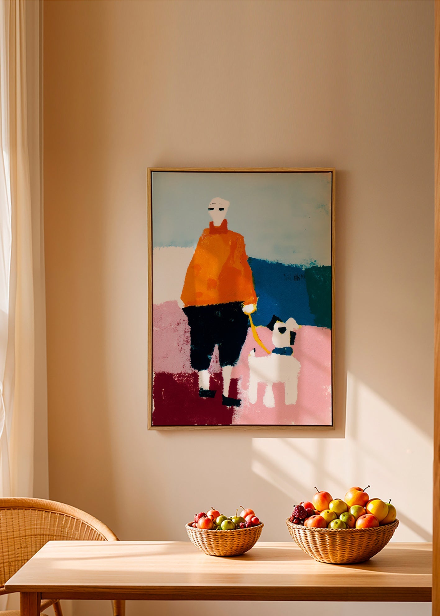 Illustration morgen gåtur med hund – Canvas2