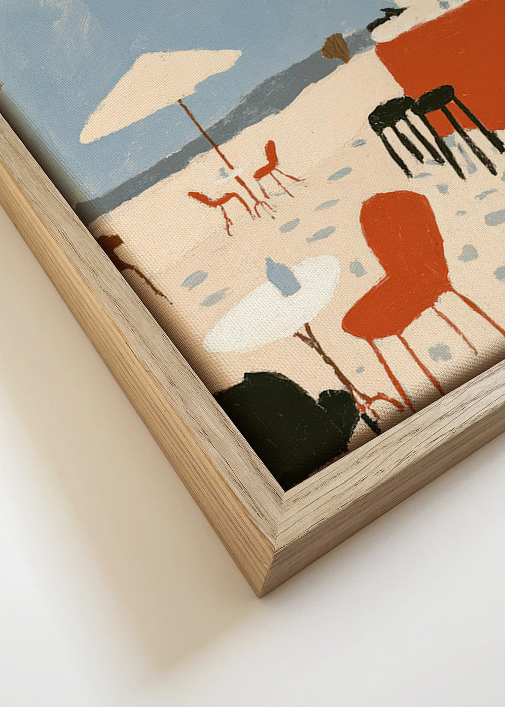 Landskabskunst: minimalistisk kystterrasse – Canvas detail