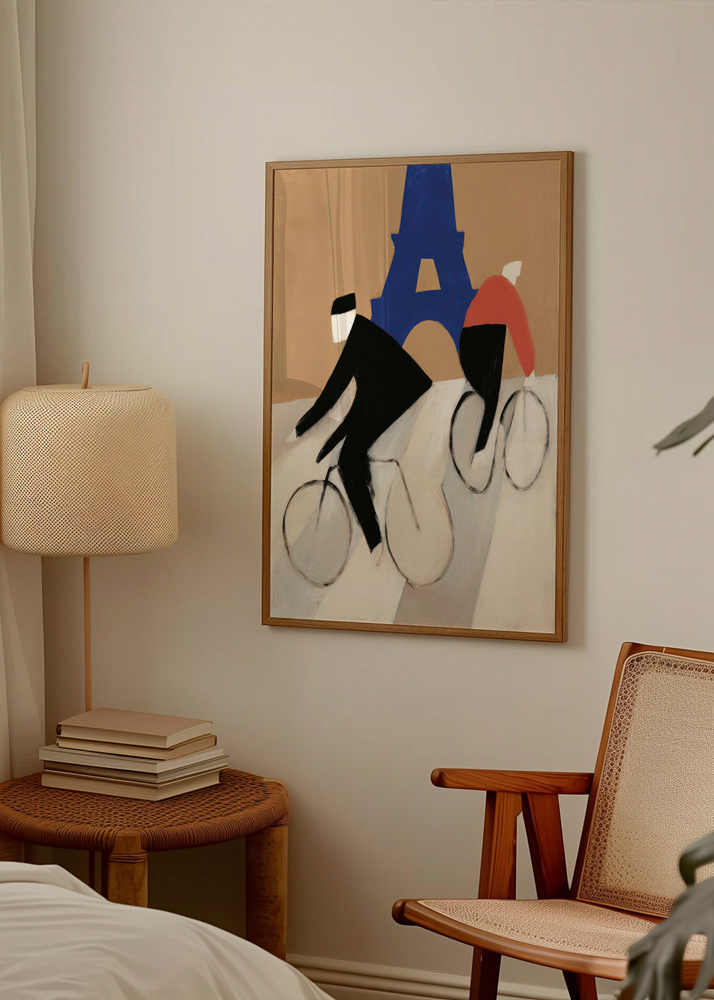 Bybillede med cyklister foran Eiffeltårnet – Product3