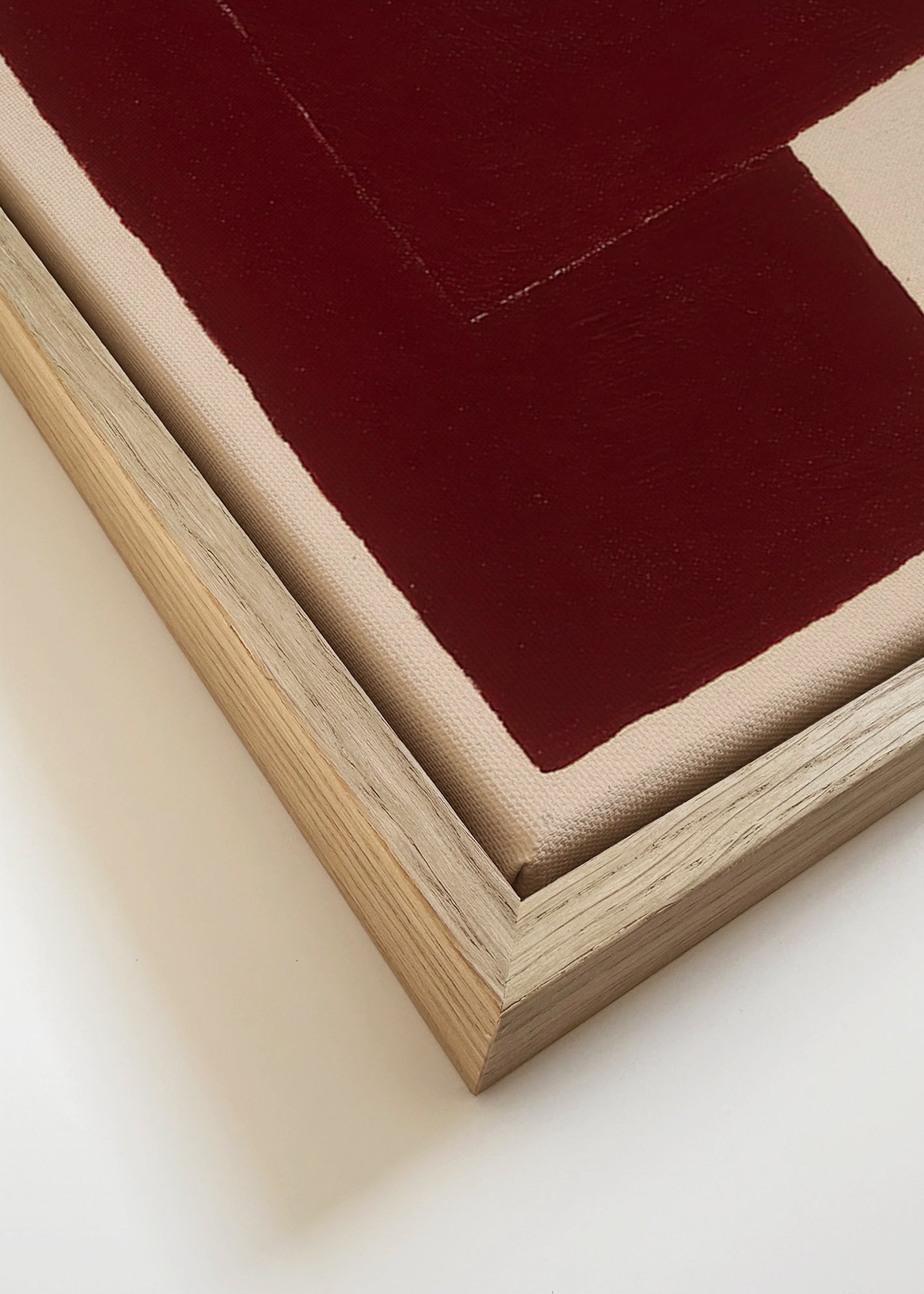 Abstrakt billede med granatrøde blokke – Canvas detail