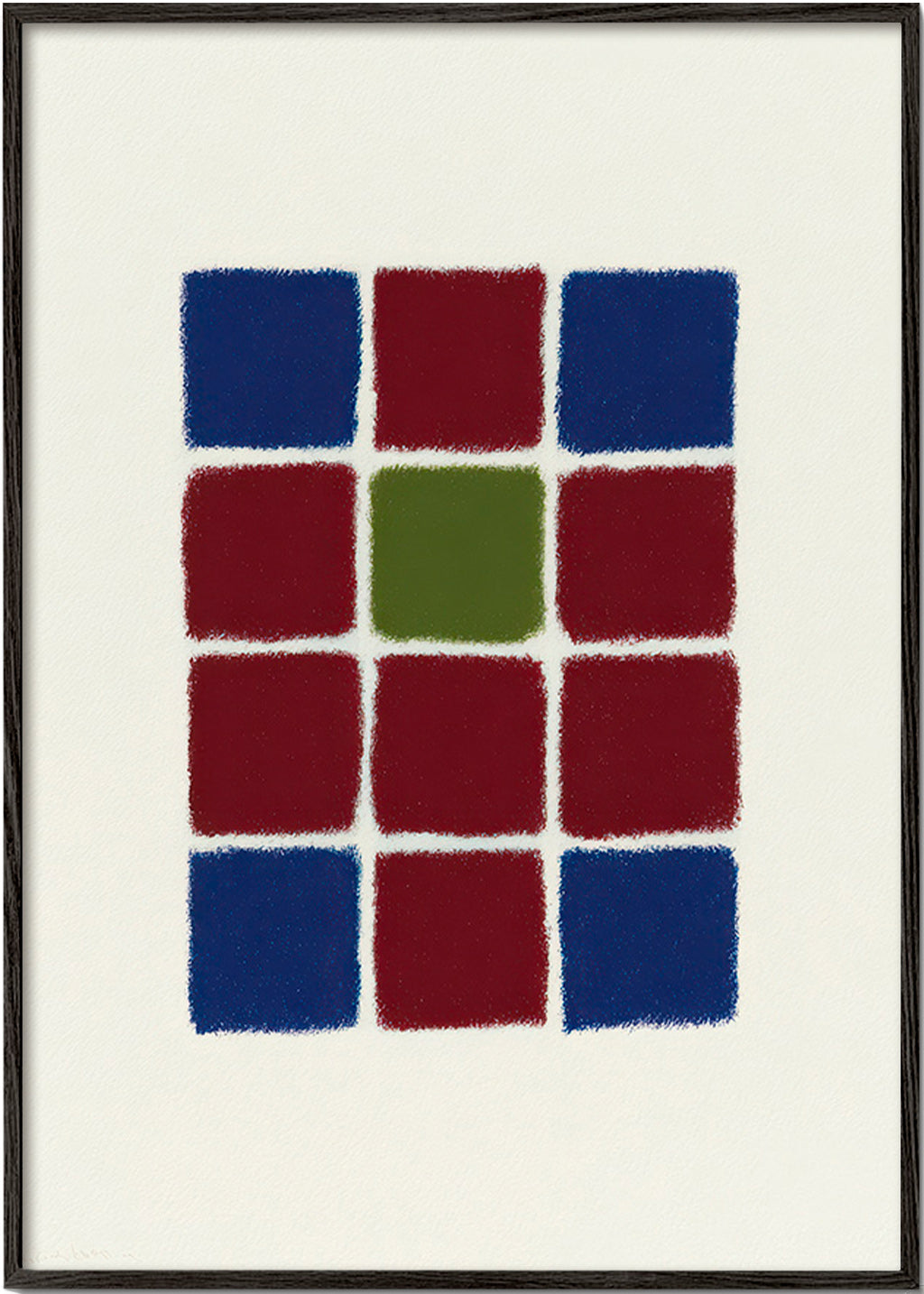 Geometrisk plakat gitter af teksturerede firkanter – Black Frame