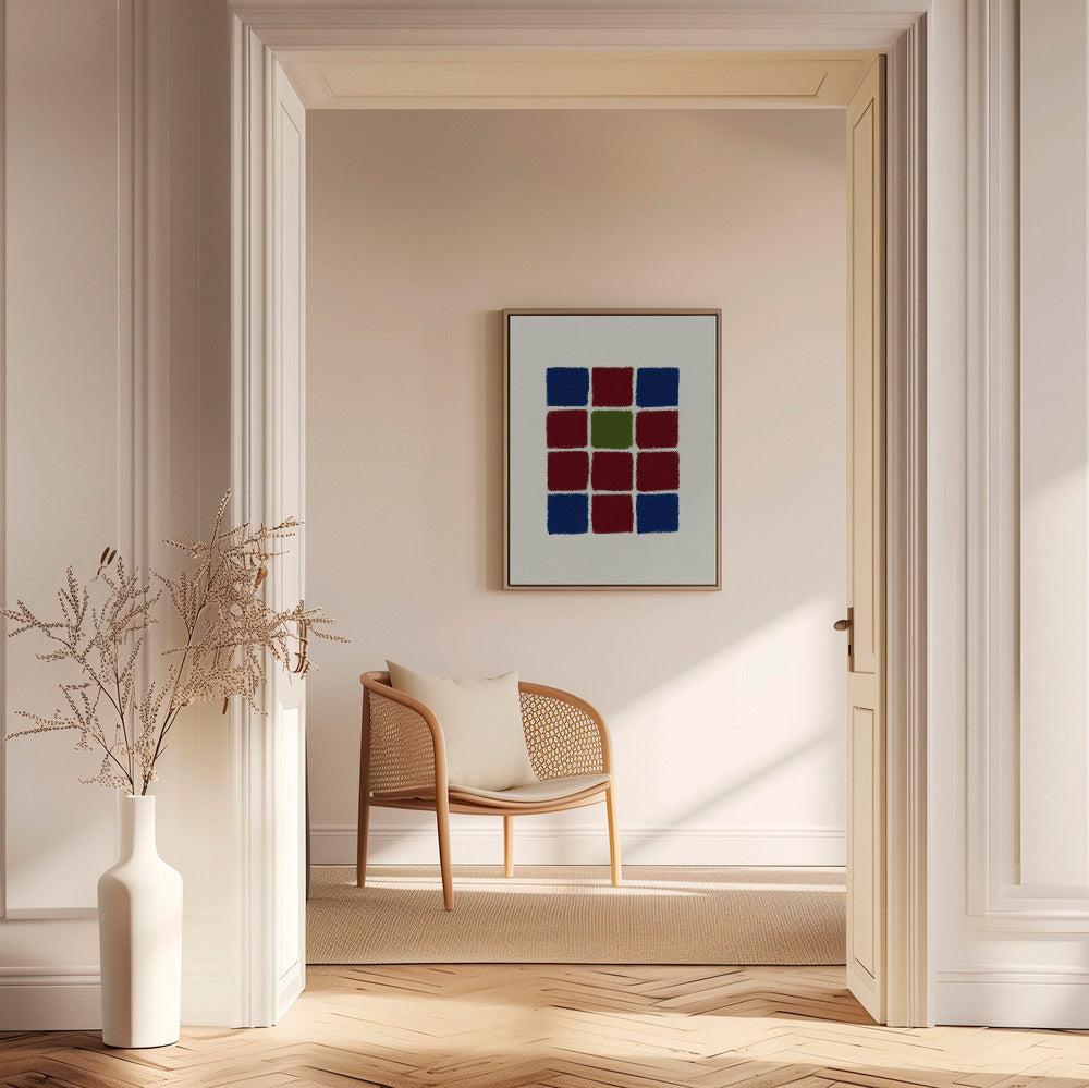 Geometrisk plakat gitter af teksturerede firkanter – Canvas2