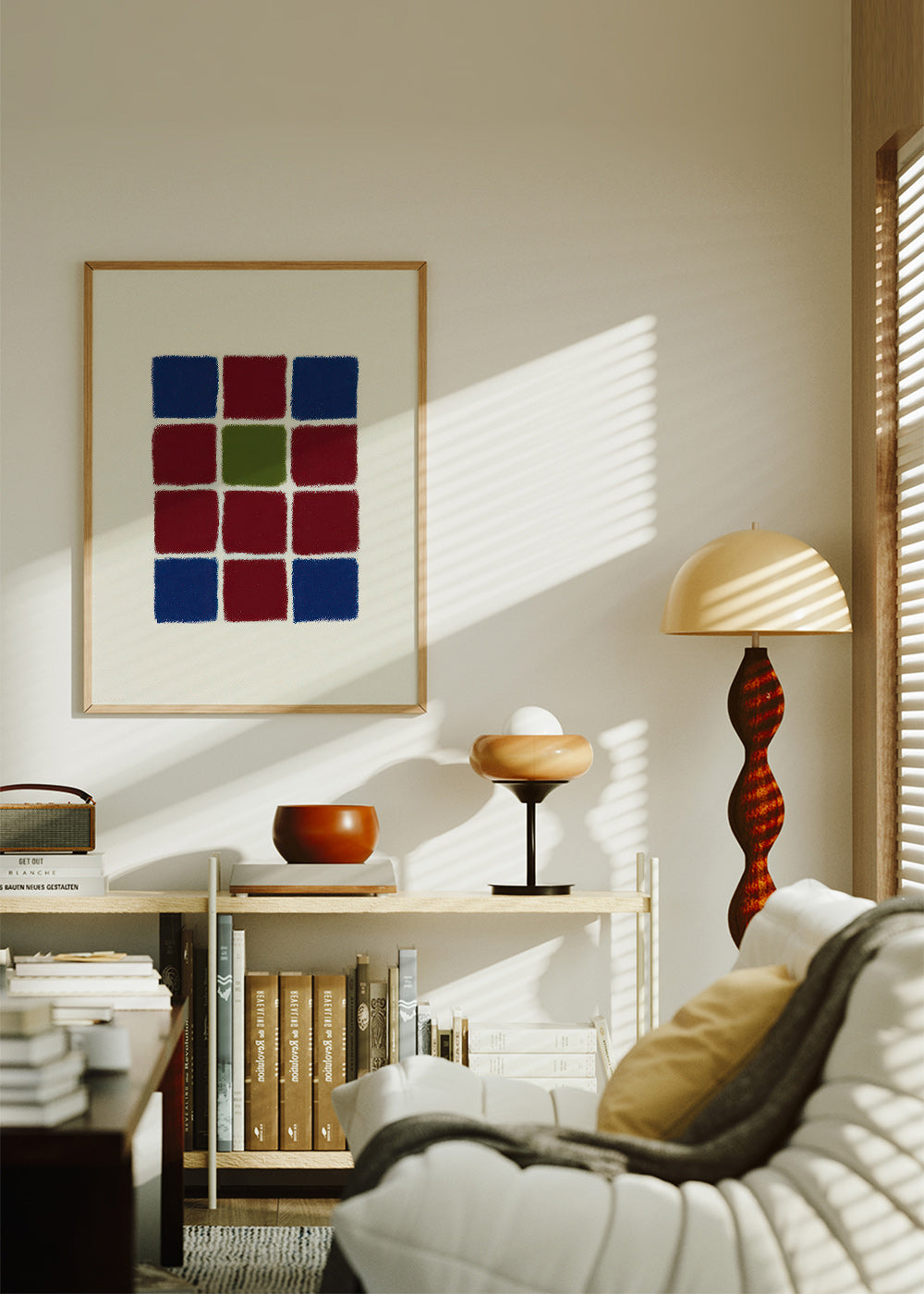 Geometrisk plakat gitter af teksturerede firkanter – Product2