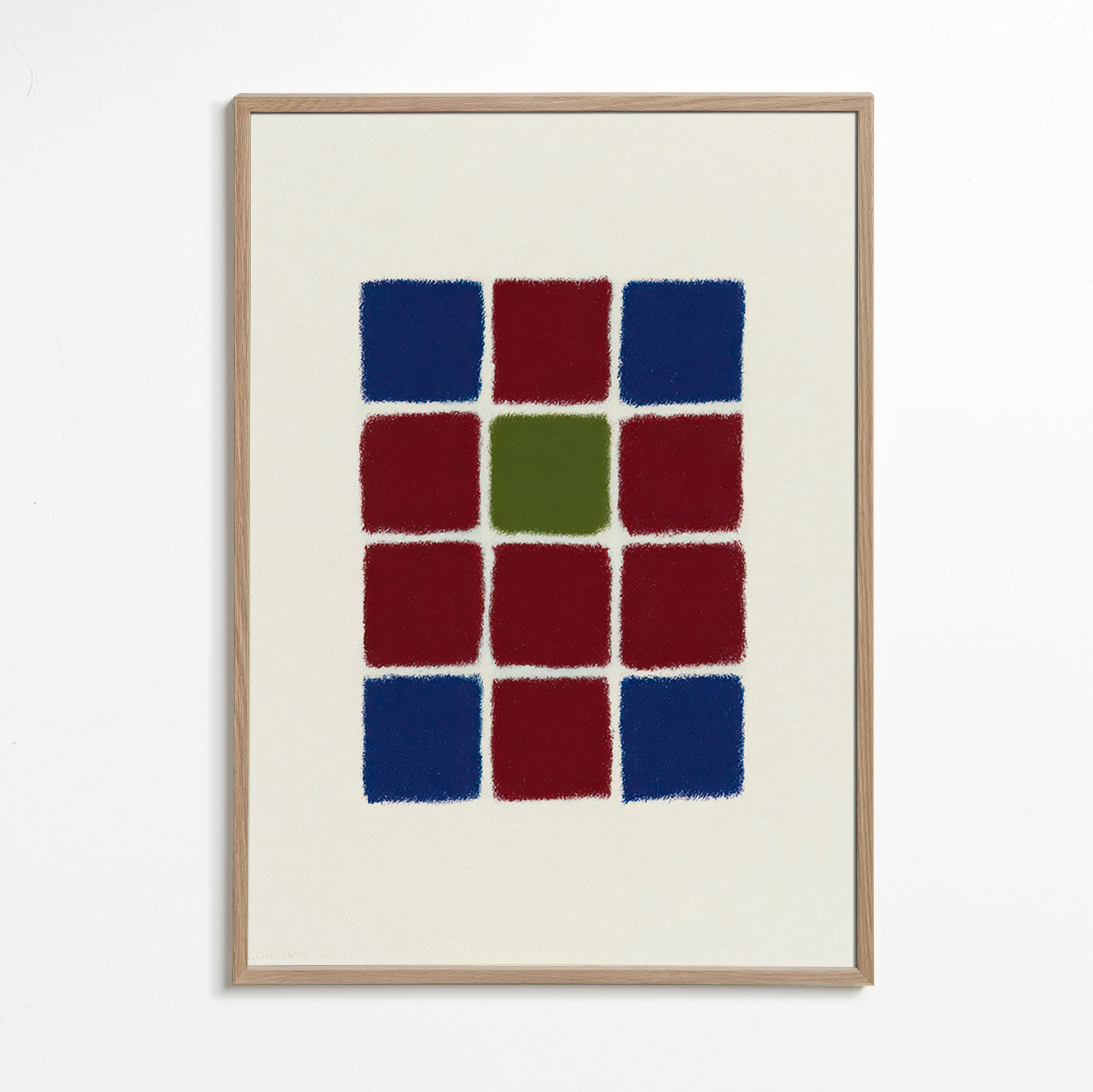 Geometrisk plakat gitter af teksturerede firkanter – Oak Frame